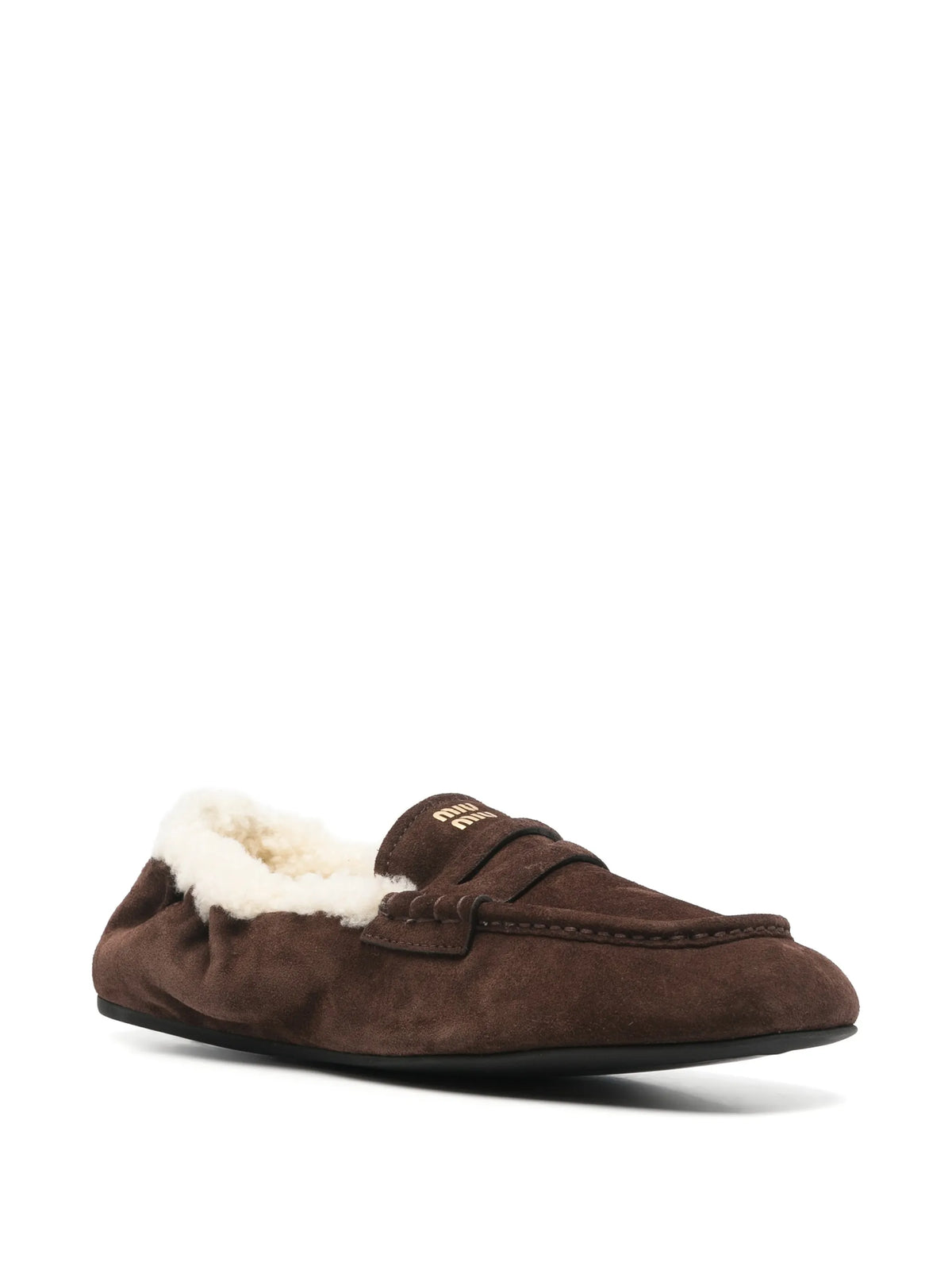 shearling-lined suede loafers