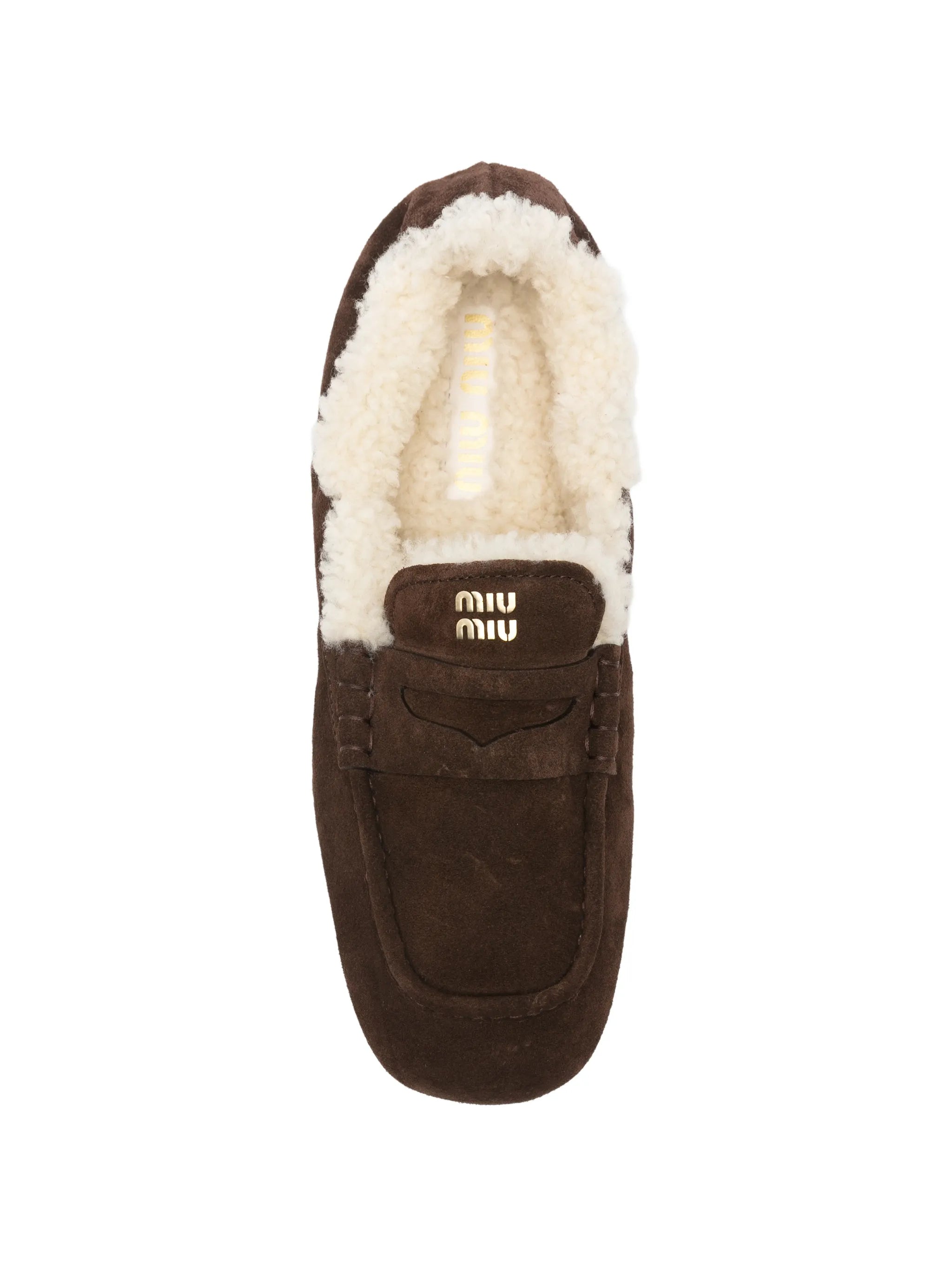 shearling-lined suede loafers