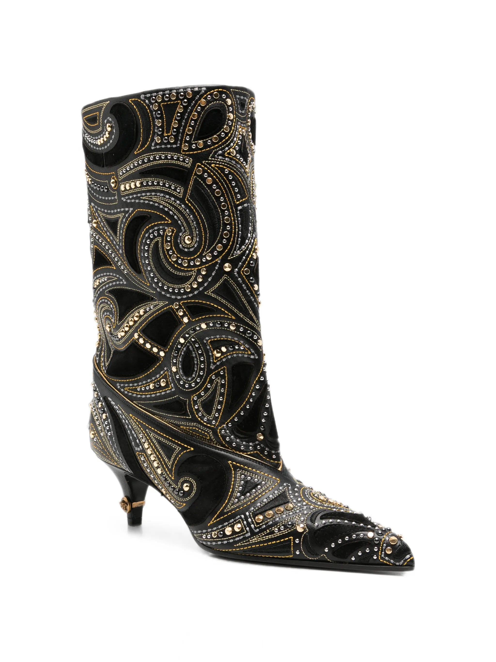 studded leather ankle boots