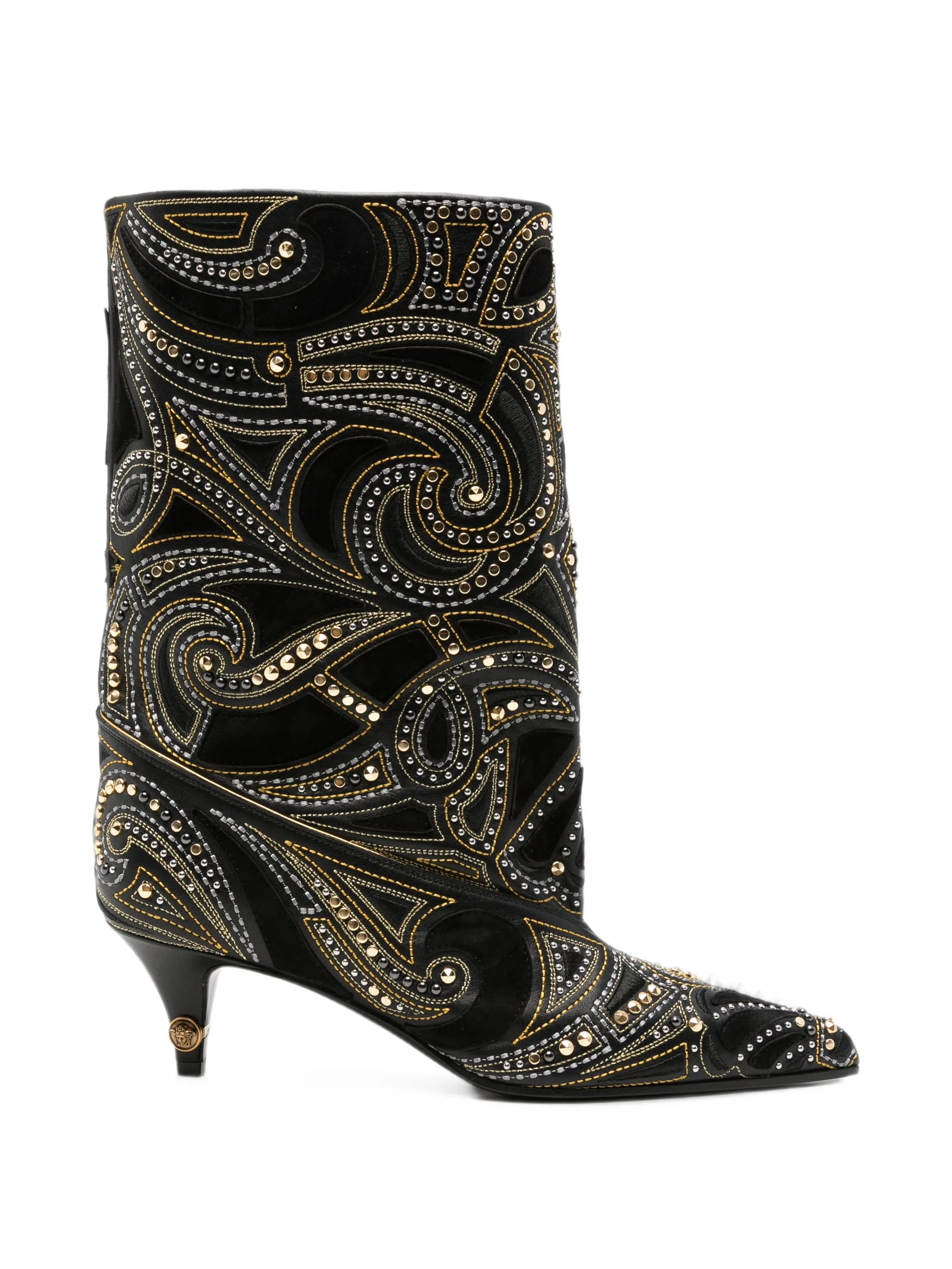 studded leather ankle boots
