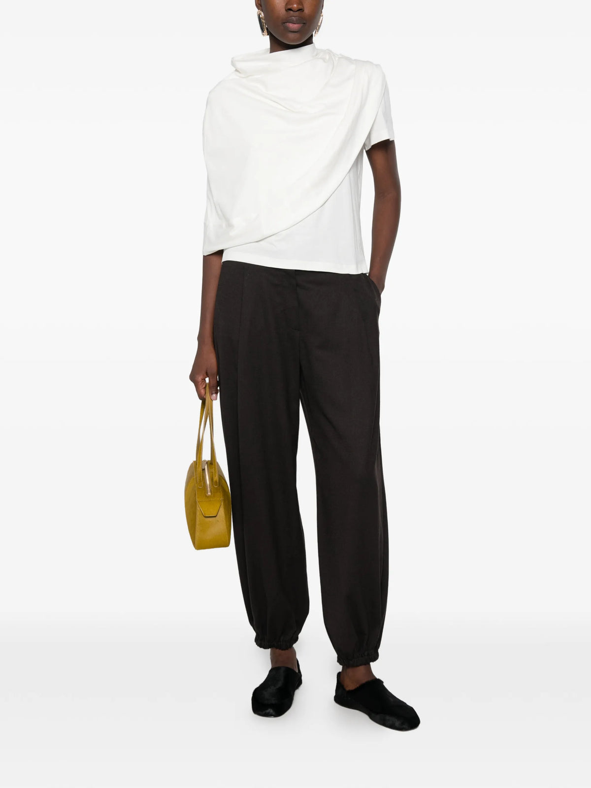 draped asymmetric blouse