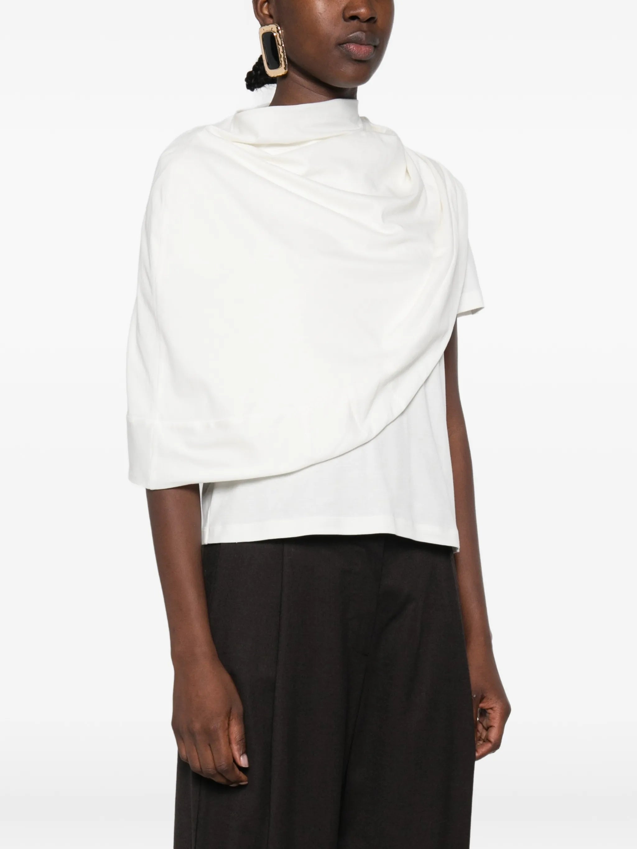 draped asymmetric blouse