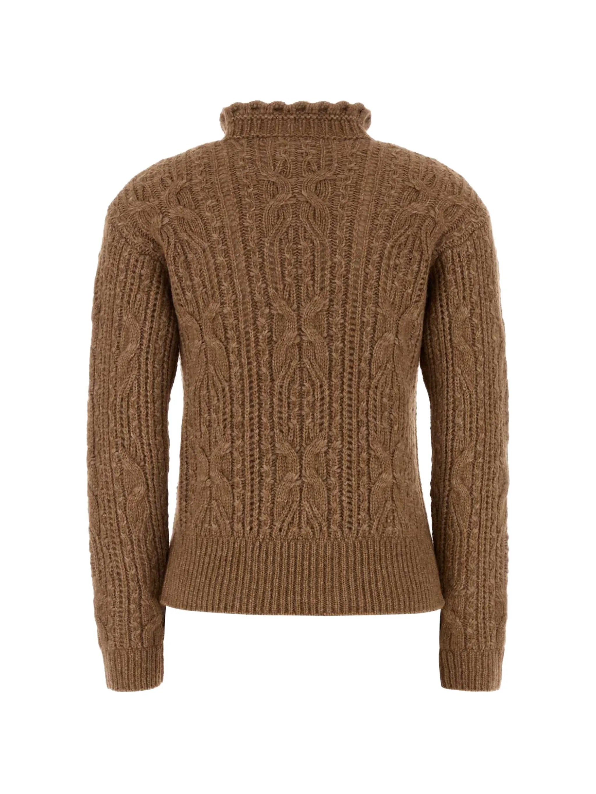 cable-knit high-neck sweater