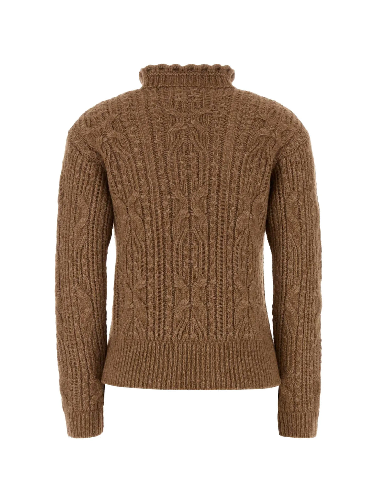 cable-knit high-neck sweater