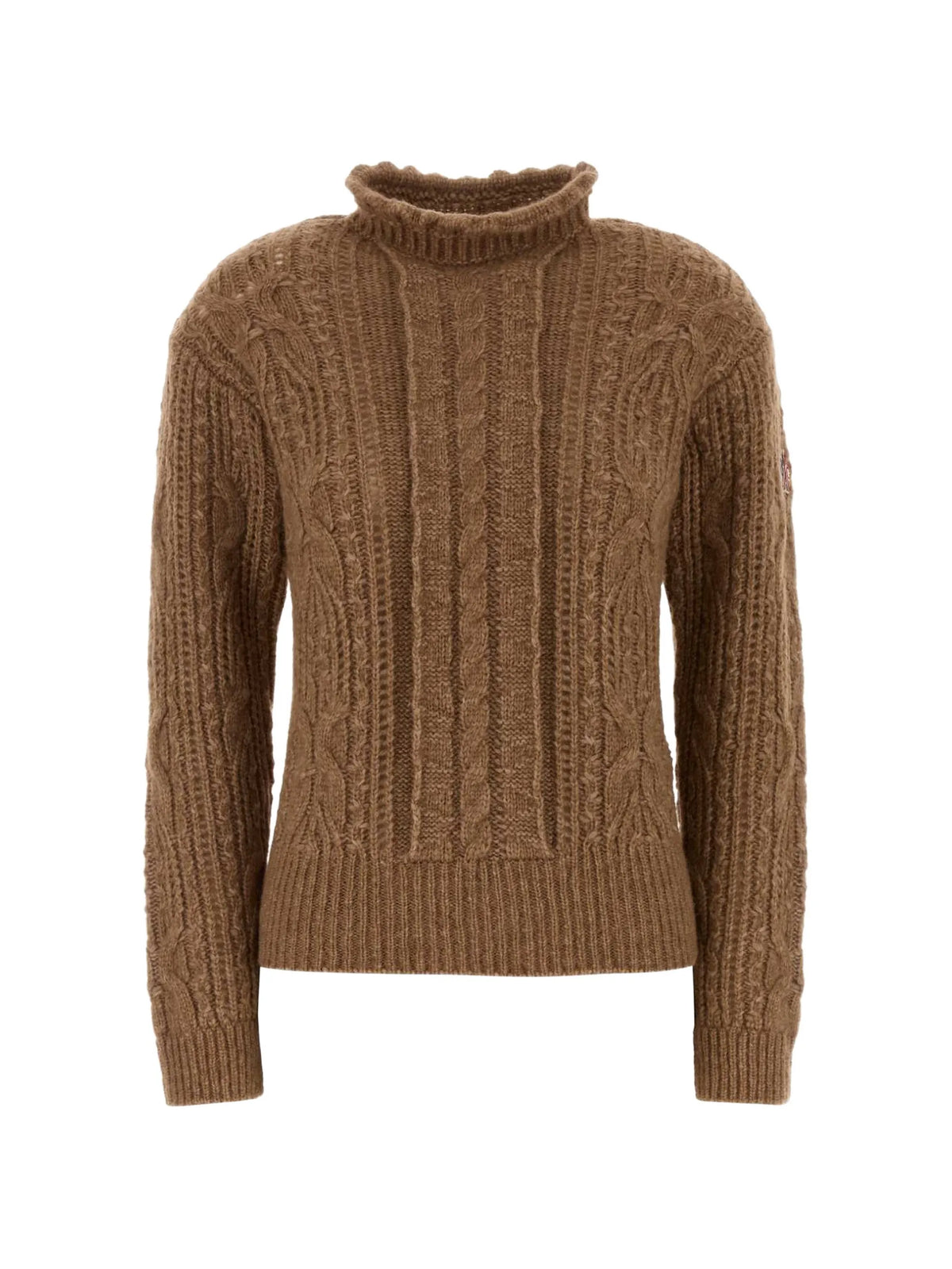 cable-knit high-neck sweater