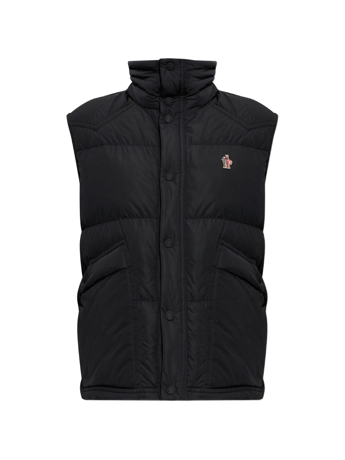 quilted logo-patch gilet