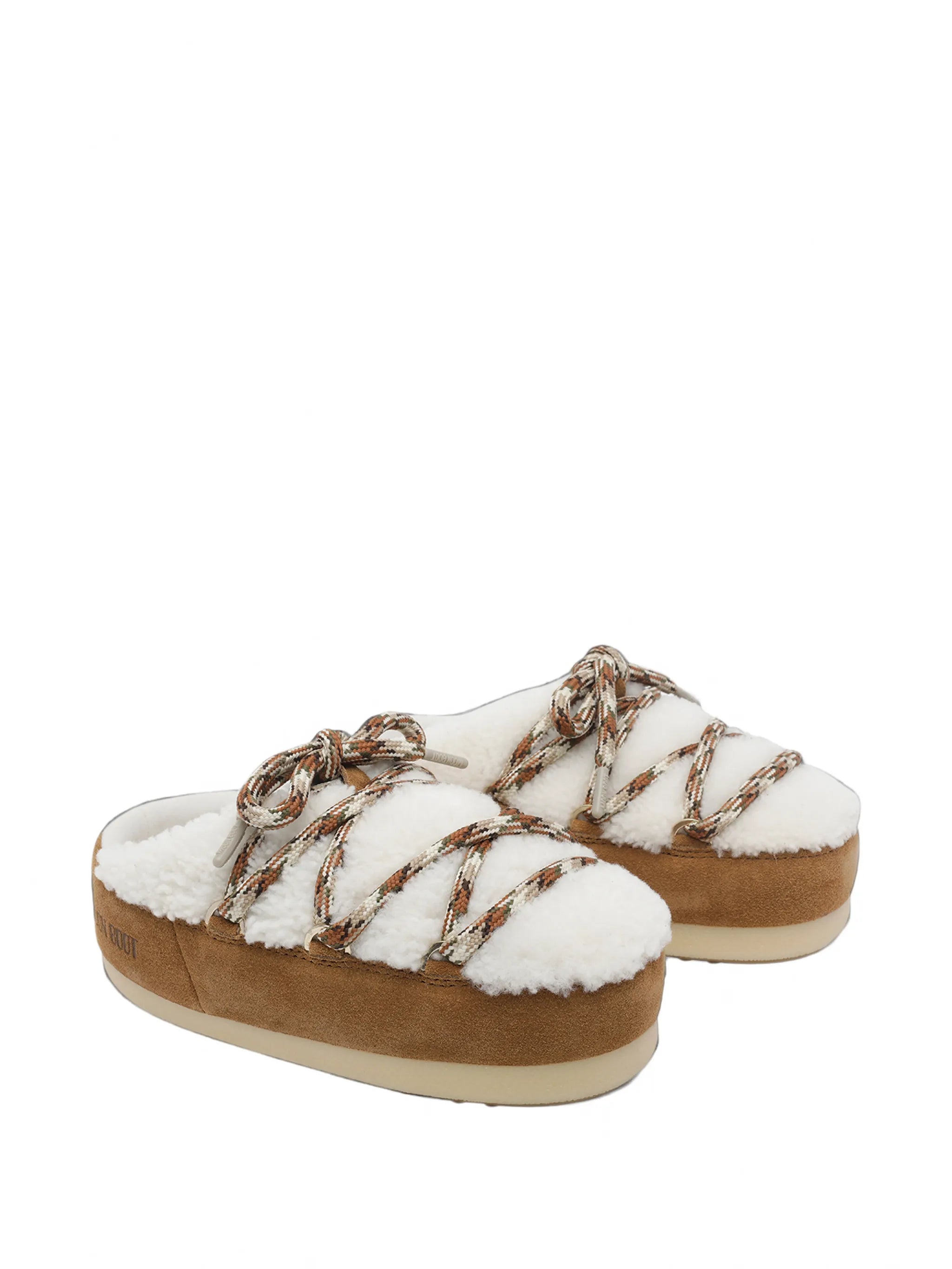 Evx brown shearling mules