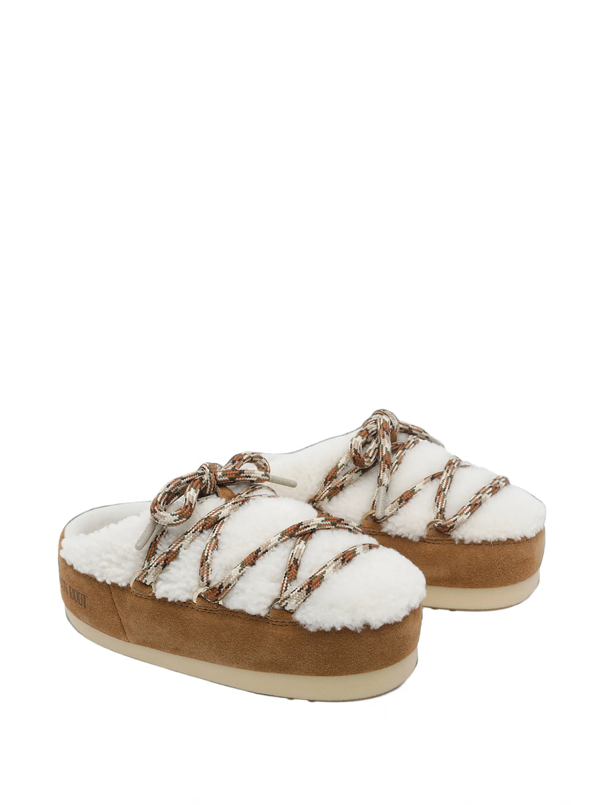 Evx brown shearling mules