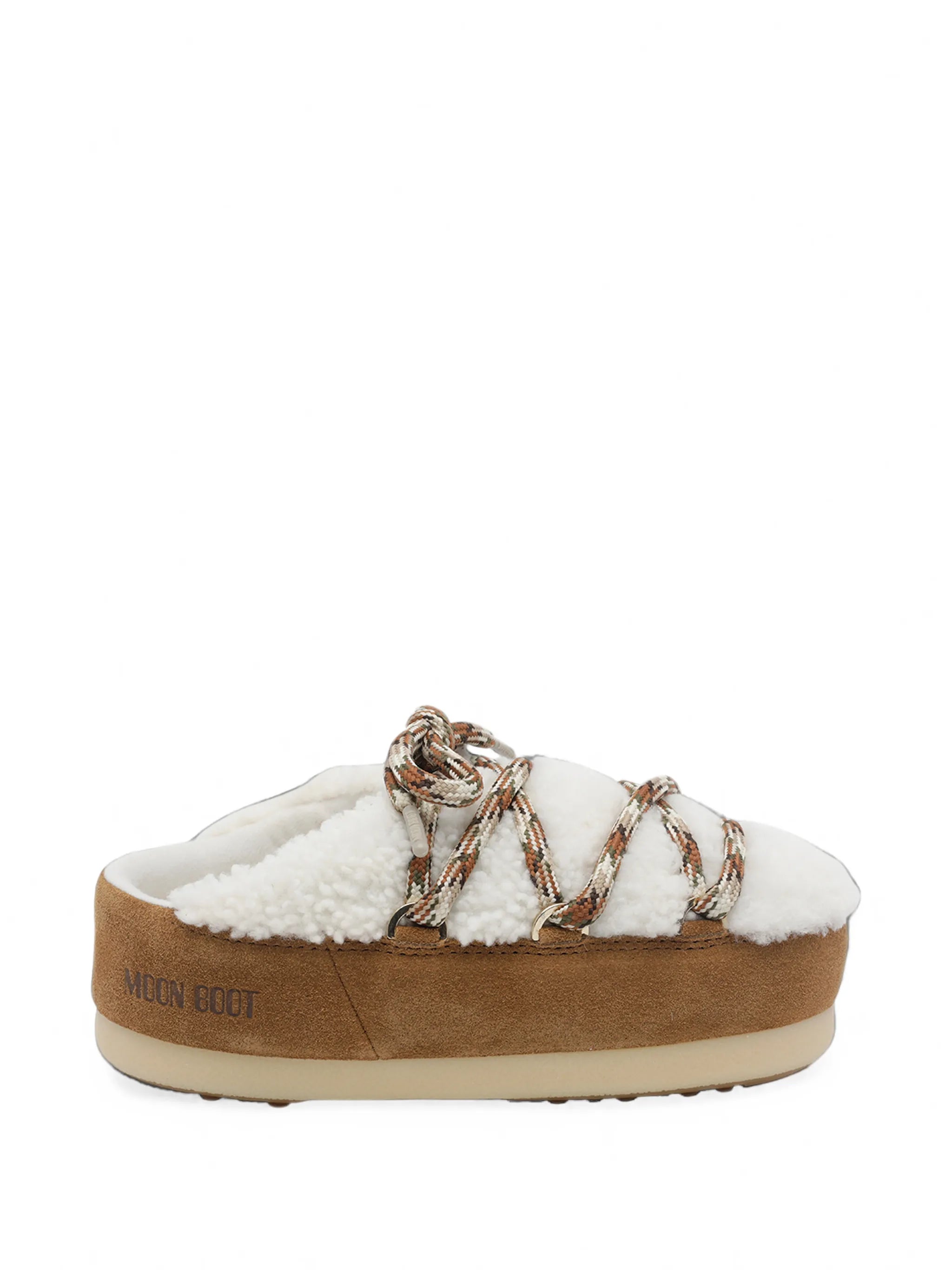 Evx brown shearling mules