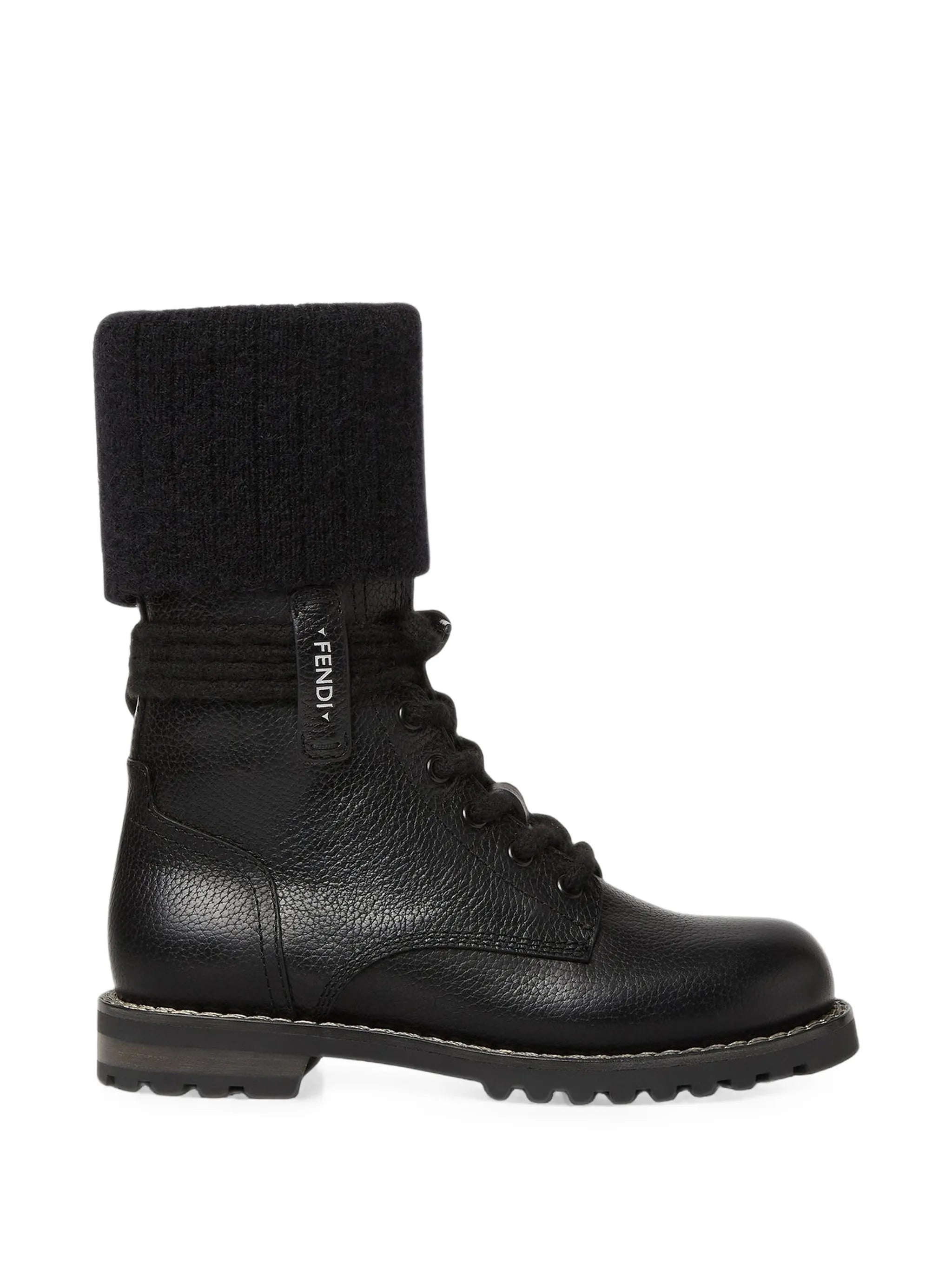 Commando mohair-cuff leather boots