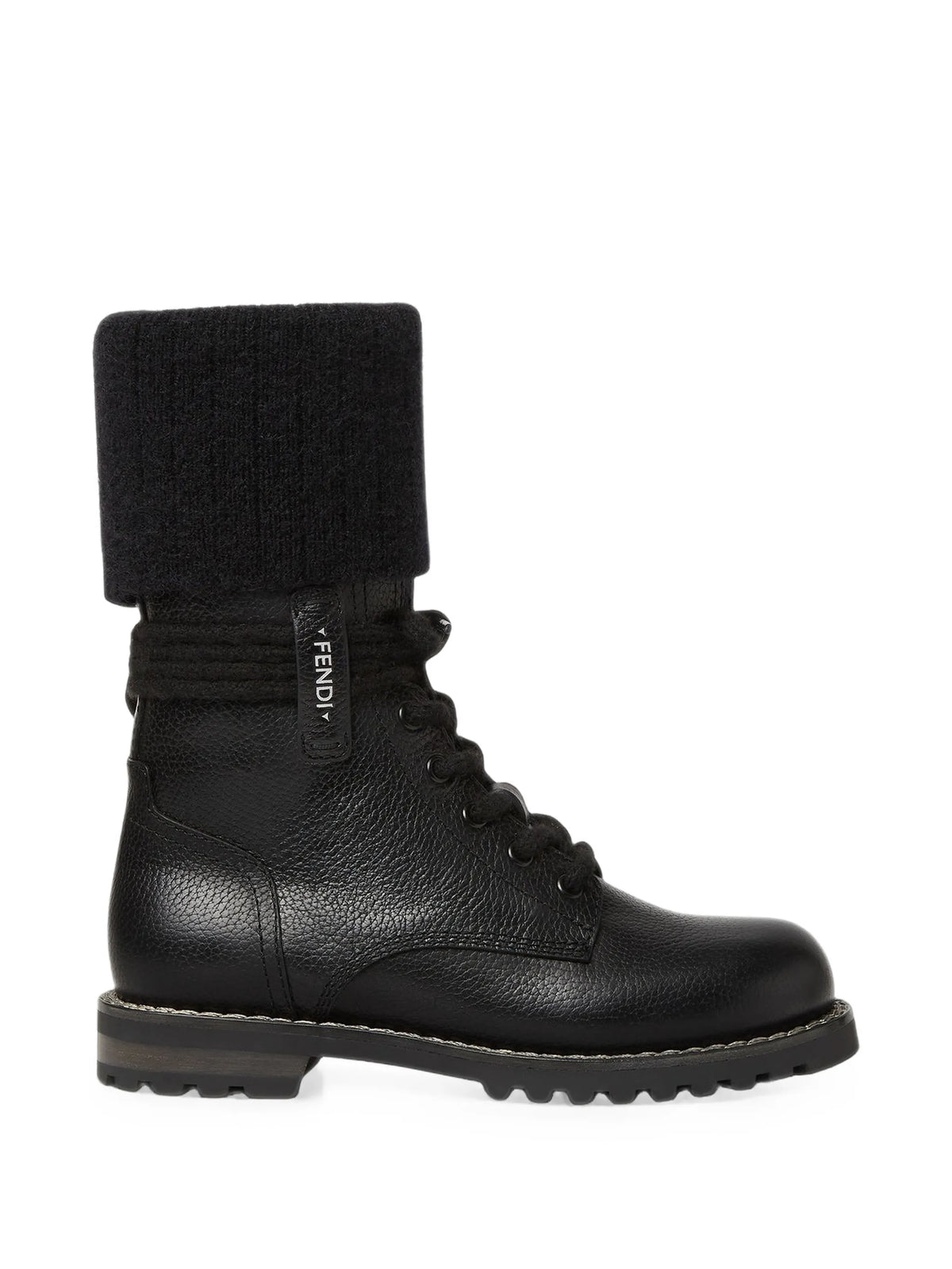 Commando mohair-cuff leather boots