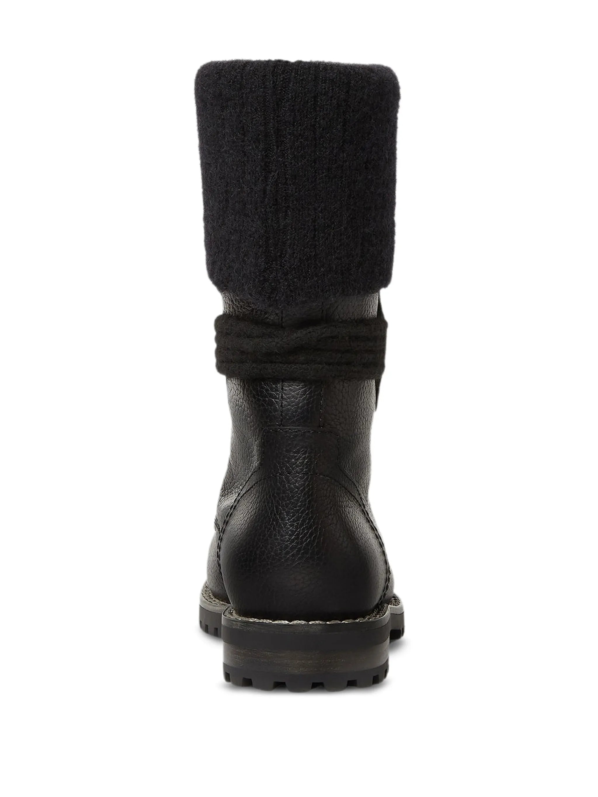 Commando mohair-cuff leather boots