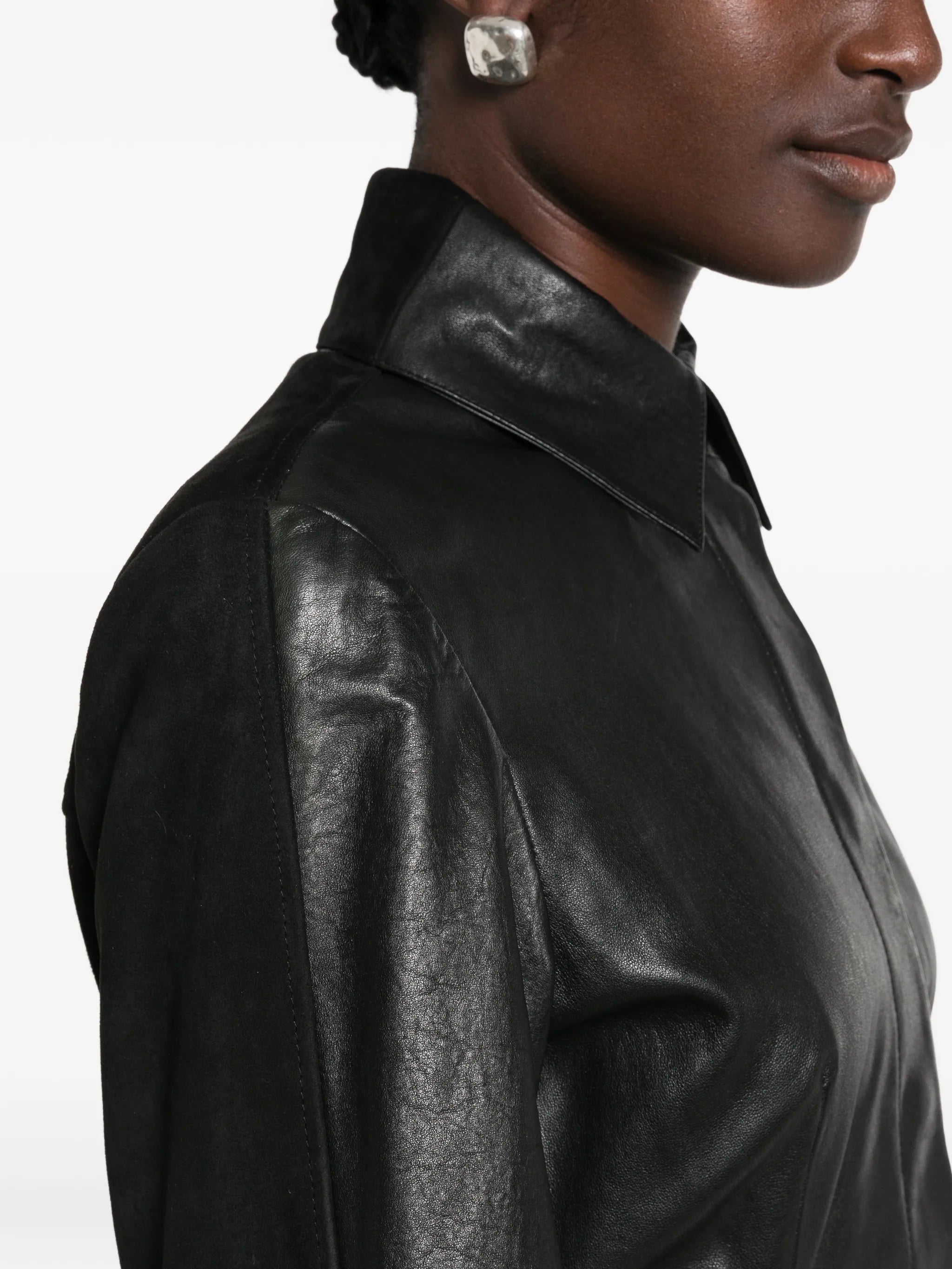 SpsCoccole paneled leather jacket