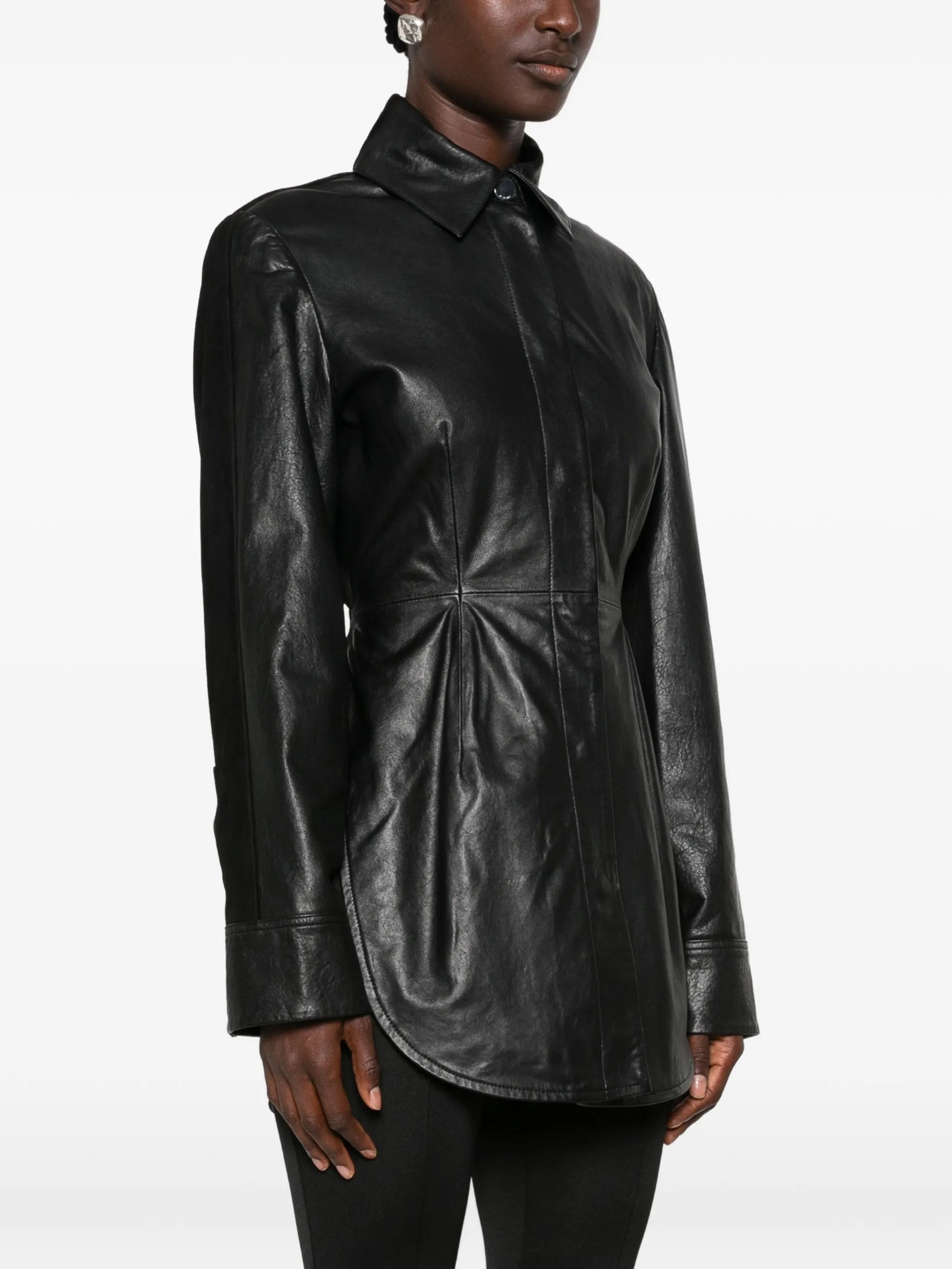 SpsCoccole paneled leather jacket