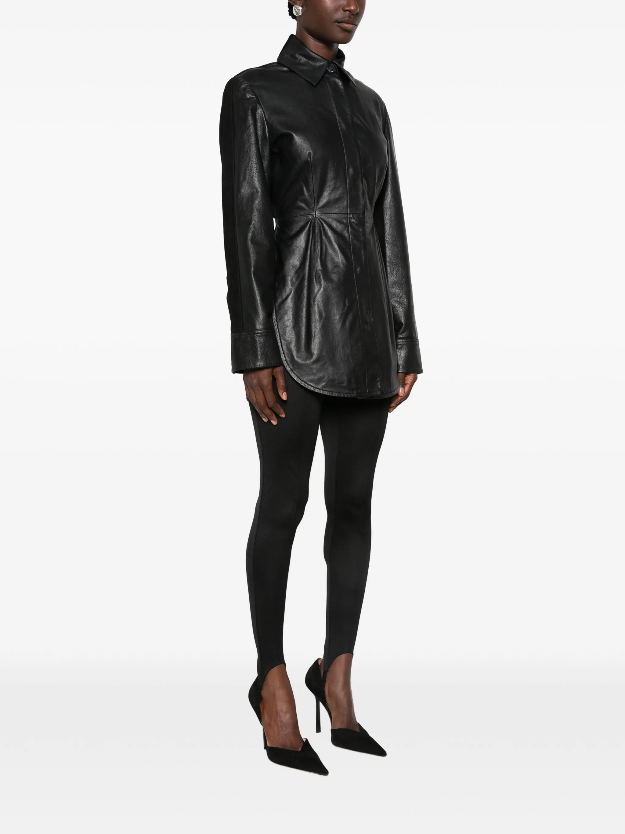 SpsCoccole paneled leather jacket