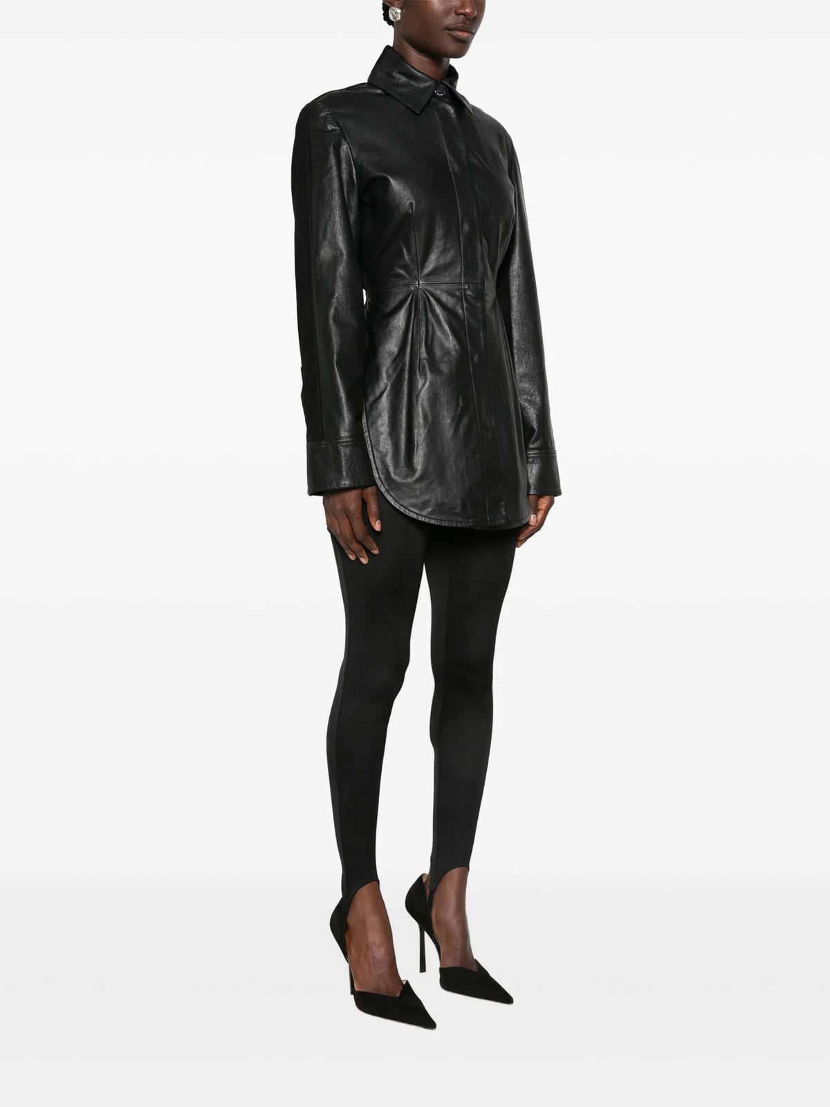 SpsCoccole paneled leather jacket