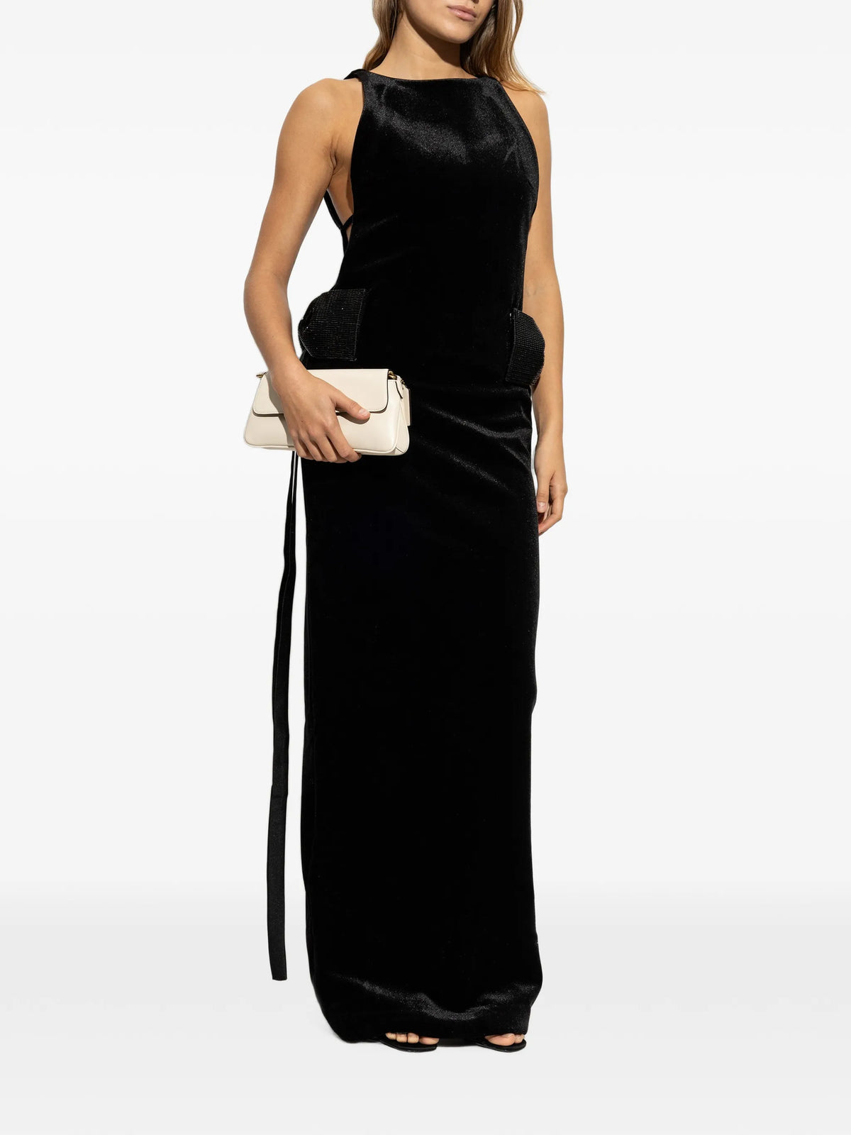 bead-embellished velvet dress