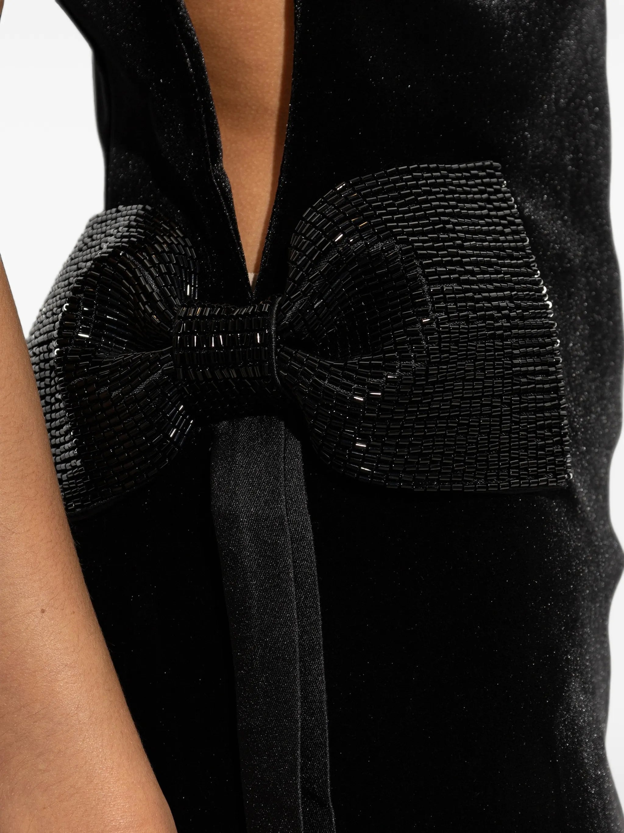 bead-embellished velvet dress