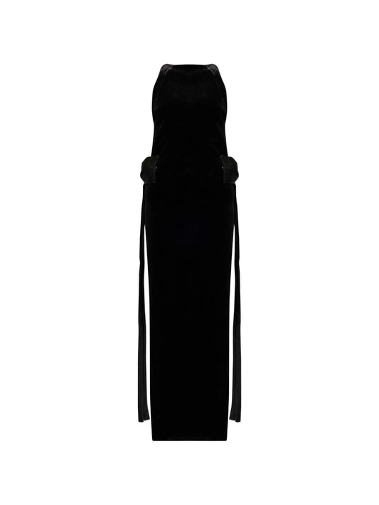 bead-embellished velvet dress