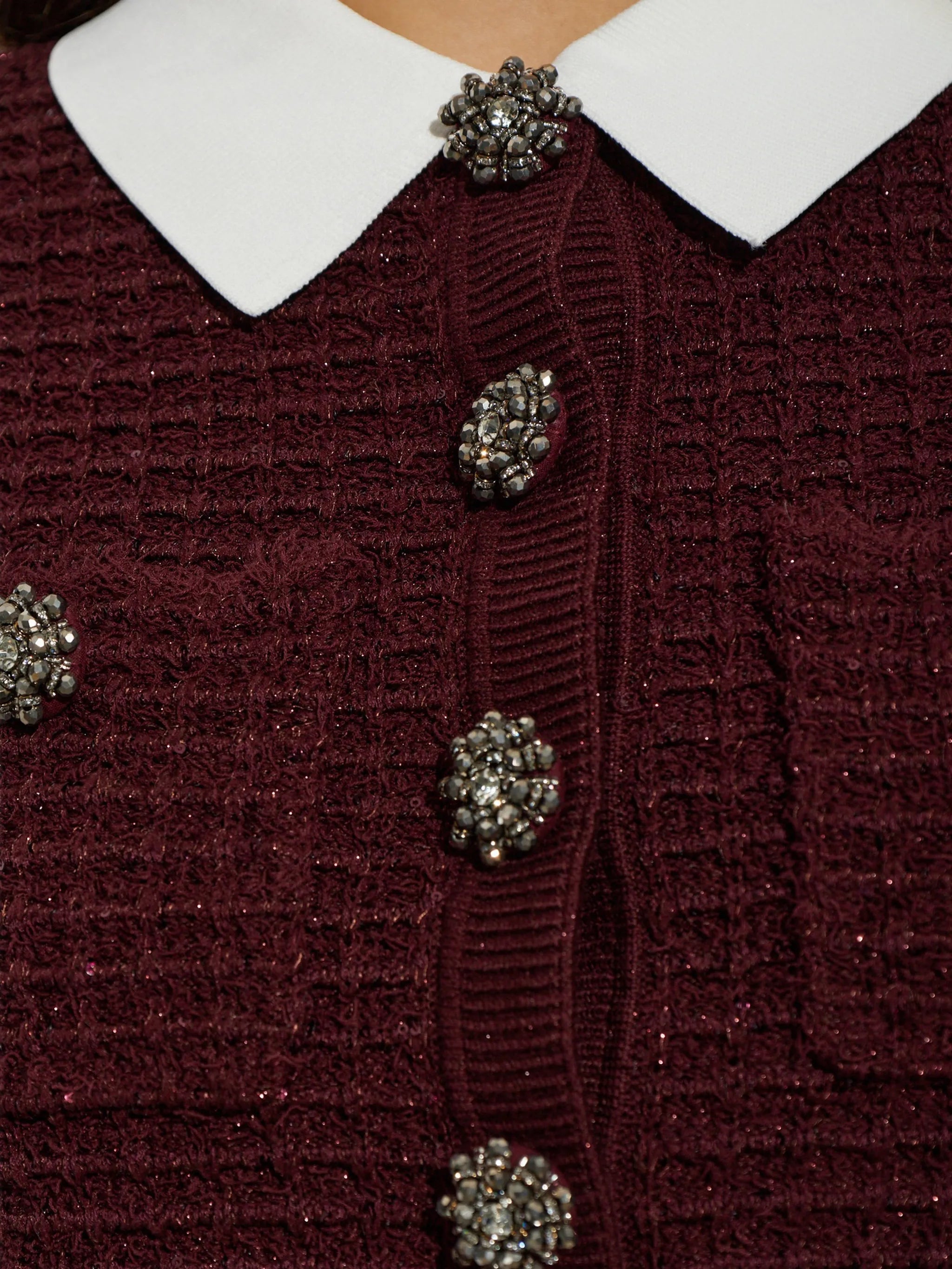 burgundy textured knit midi dress