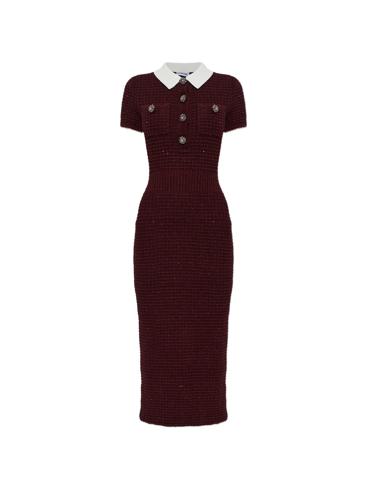 sequin-embellished bouclé-knit midi dress