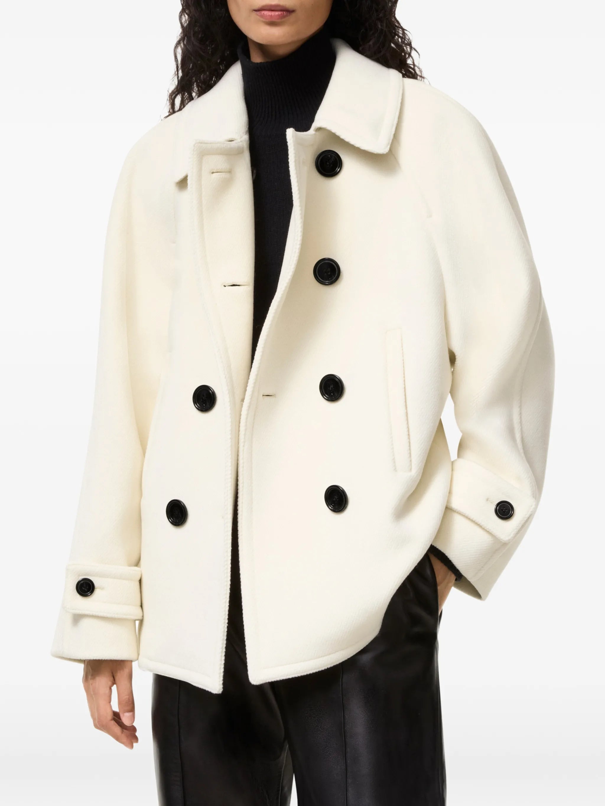 wool blend pea coat