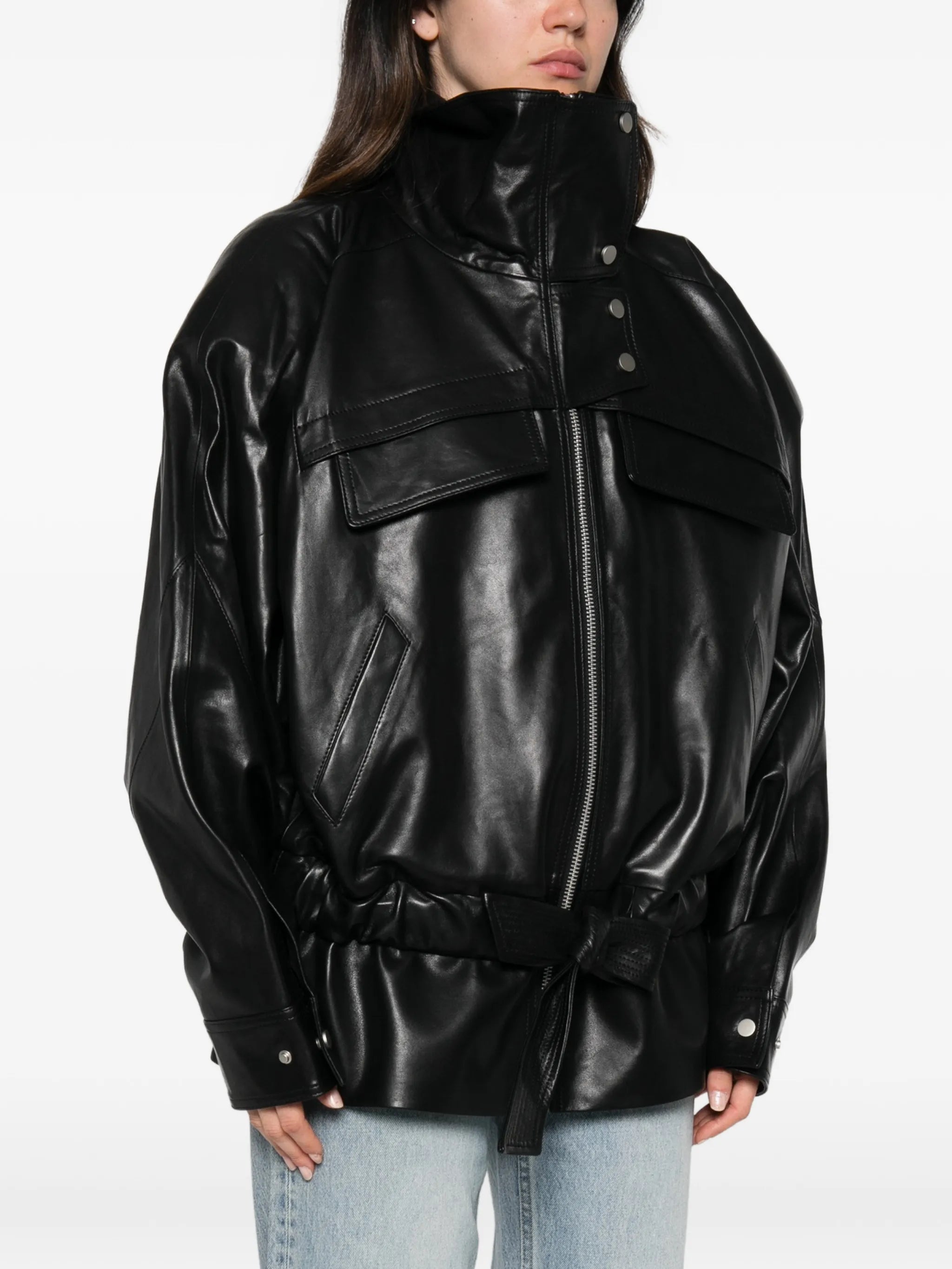 Sol belted high-neck jacket