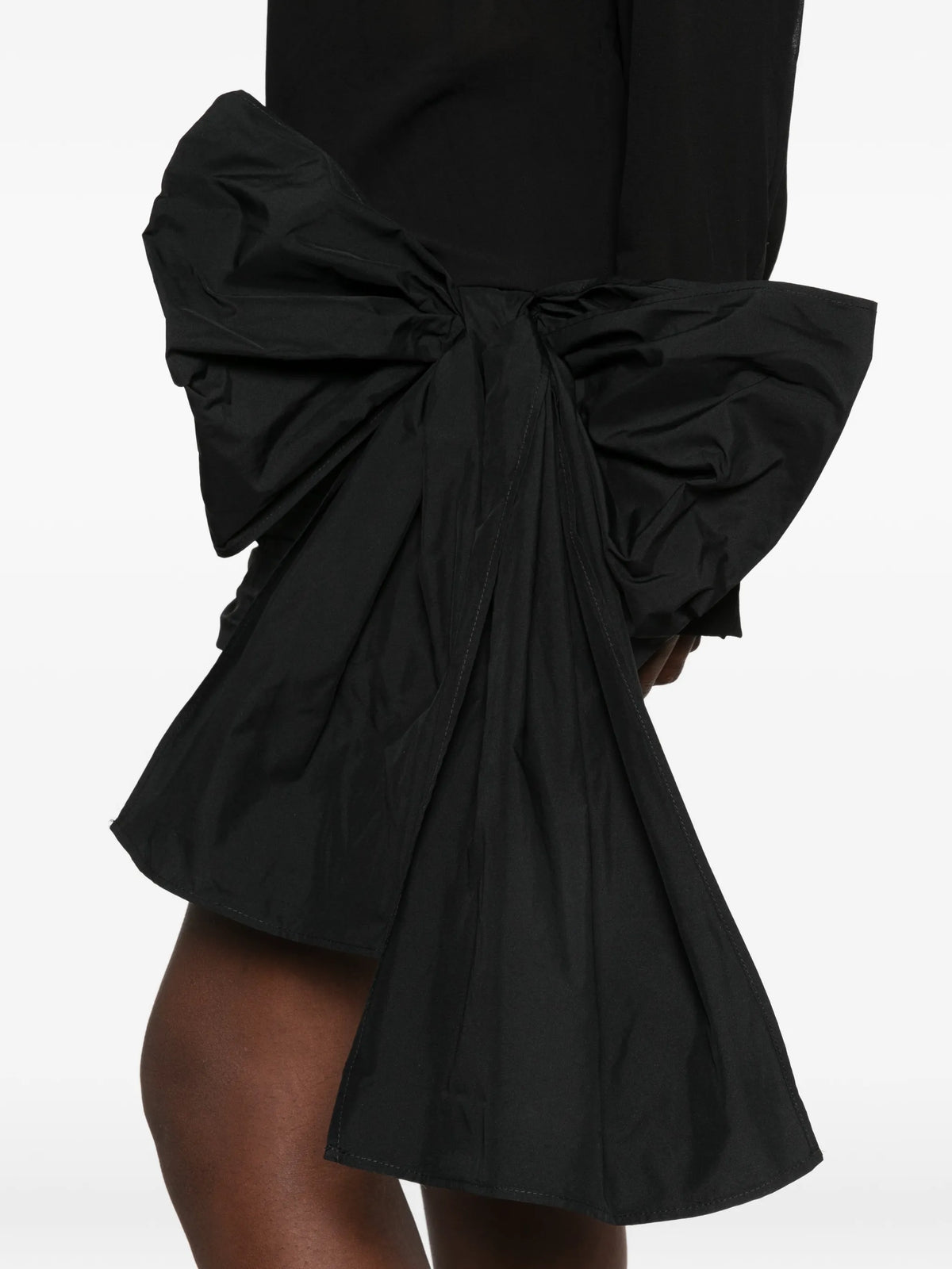 bow-detail ruched mini dress
