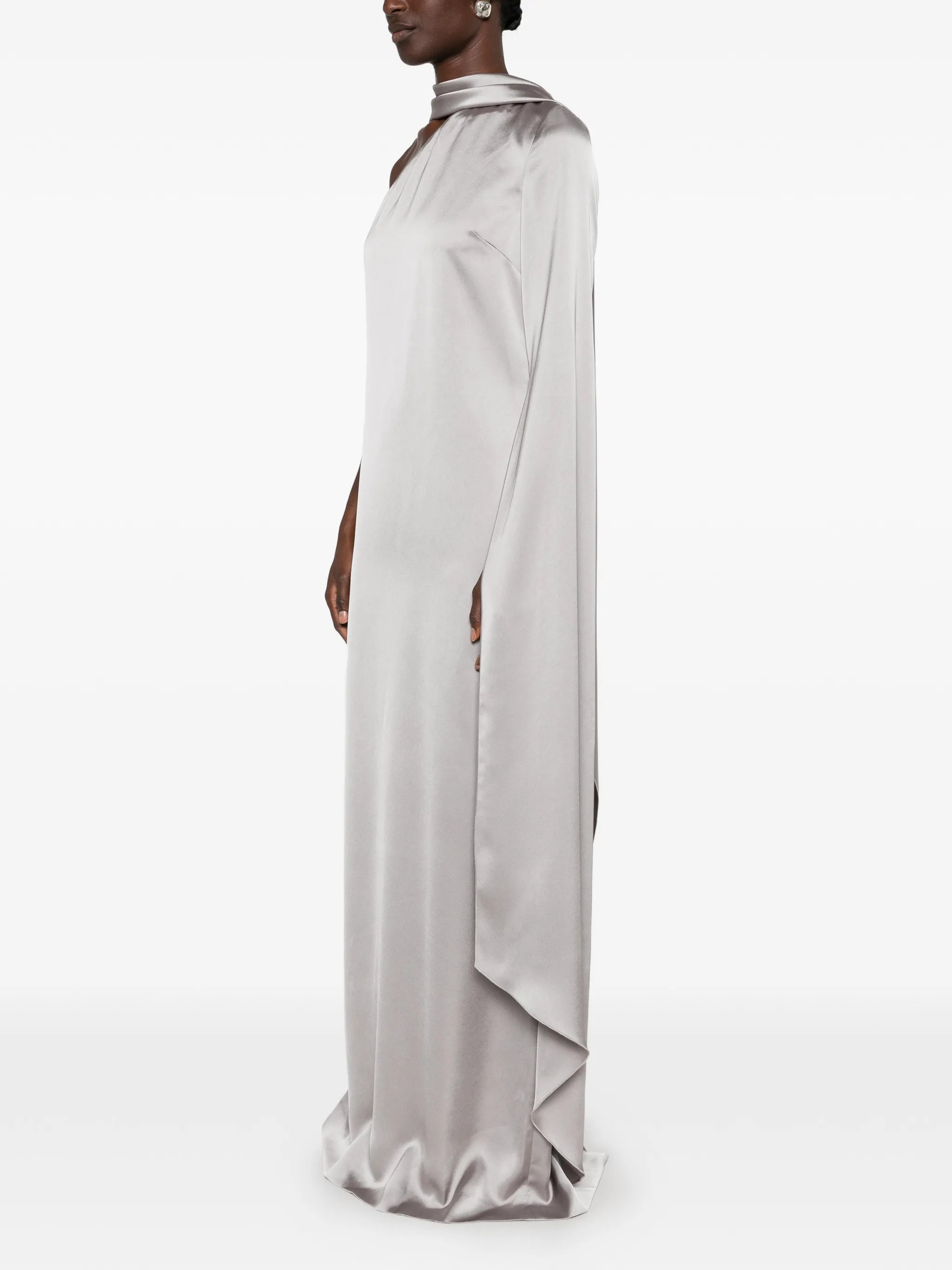 Newman one-shoulder cape maxi dress