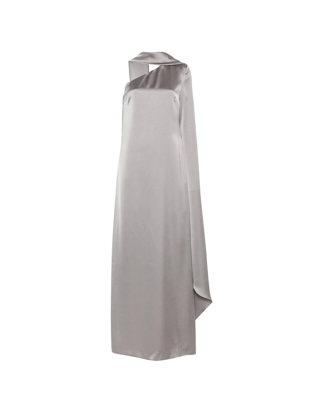 Newman one-shoulder cape maxi dress