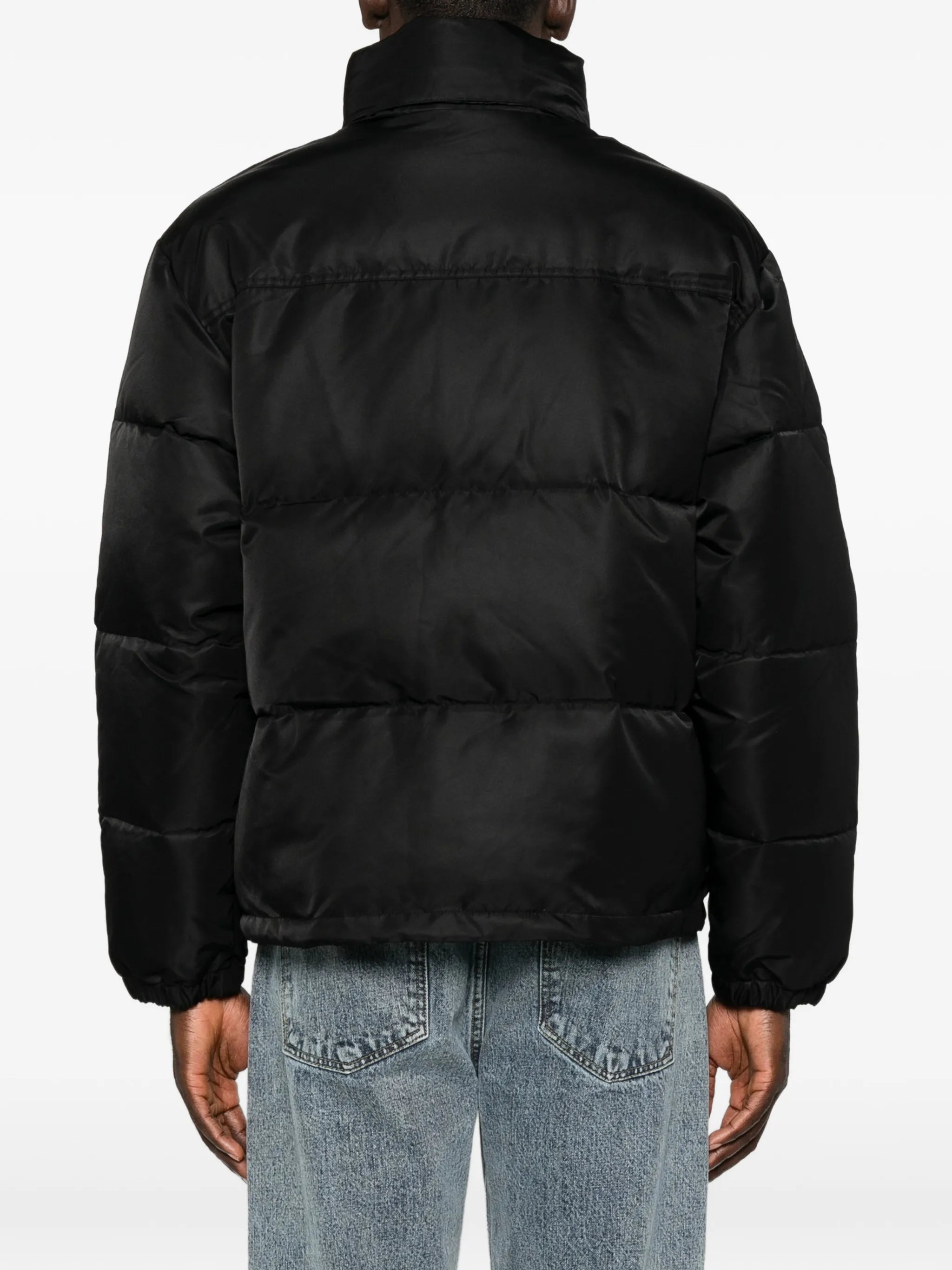 slogan-print padded jacket