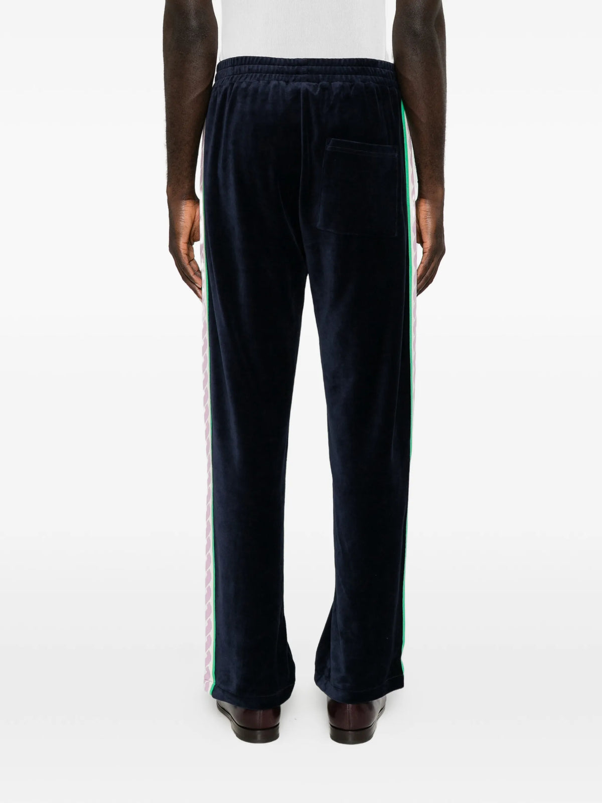 velvet side-stripe track pants