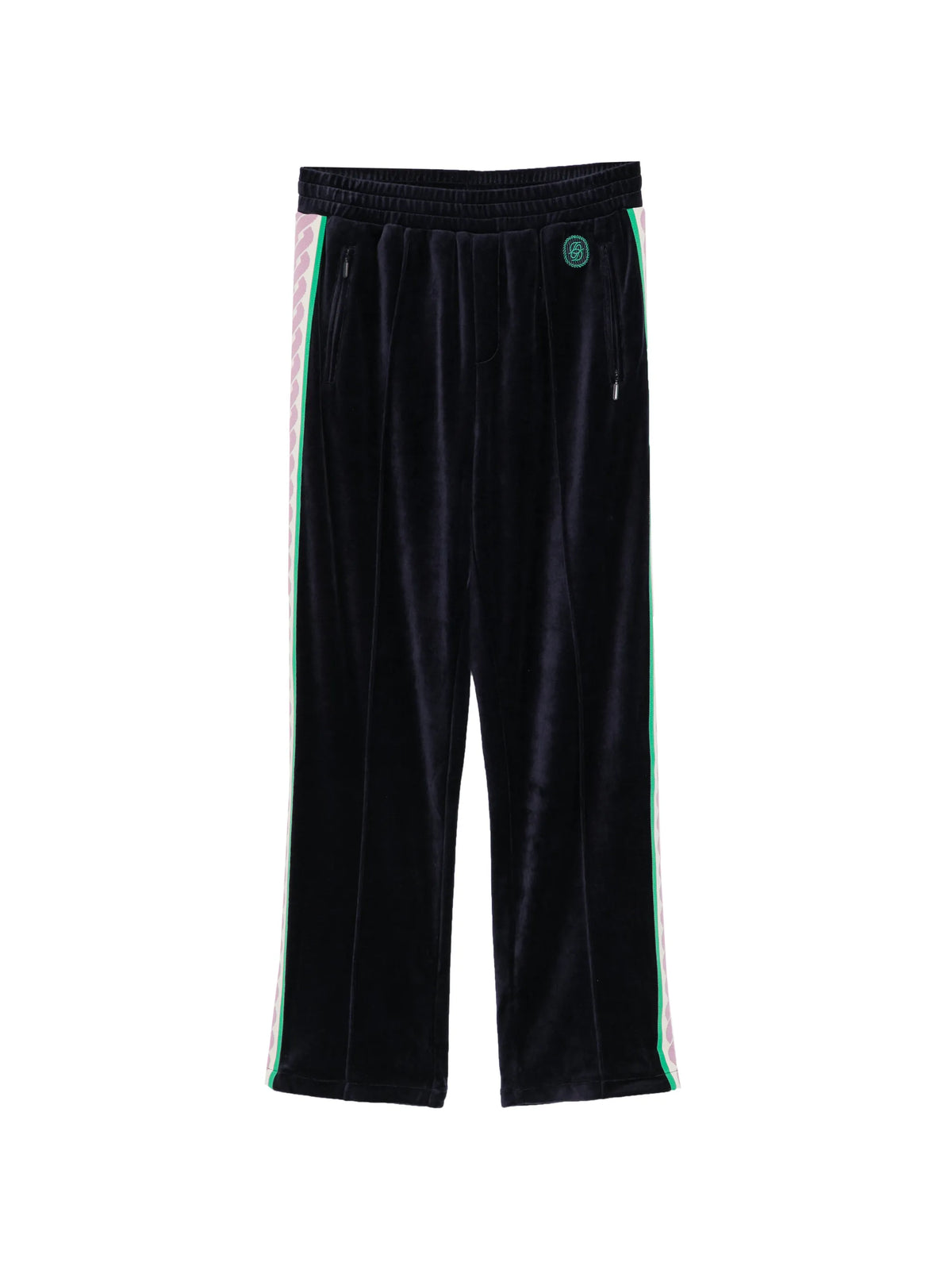 velvet side-stripe track pants