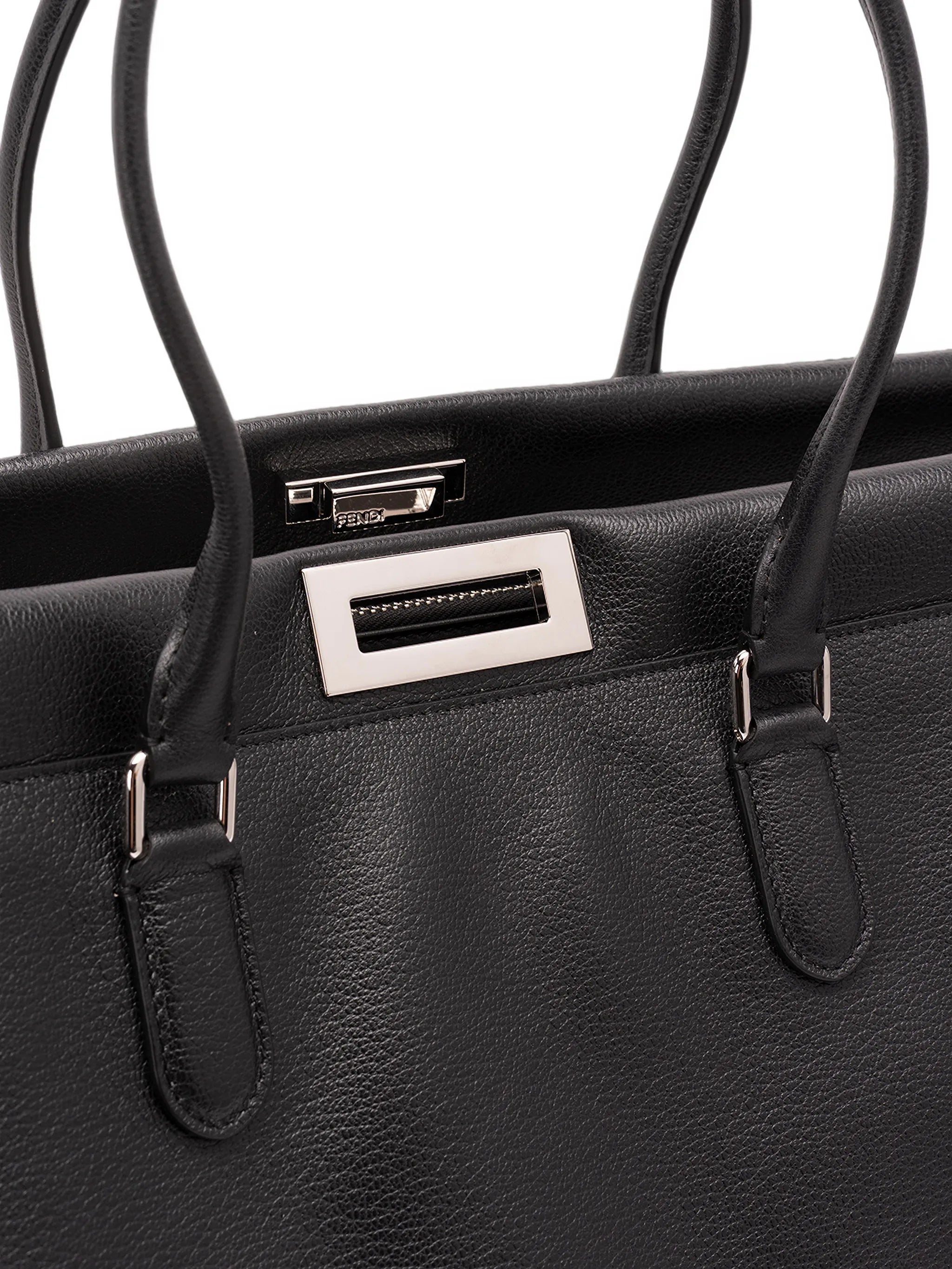 Peekaboo leather tote bag