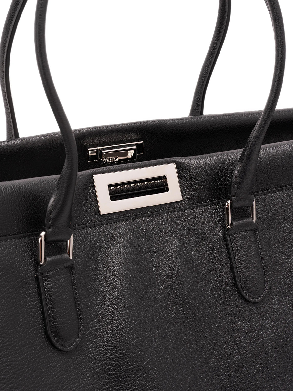 Peekaboo leather tote bag