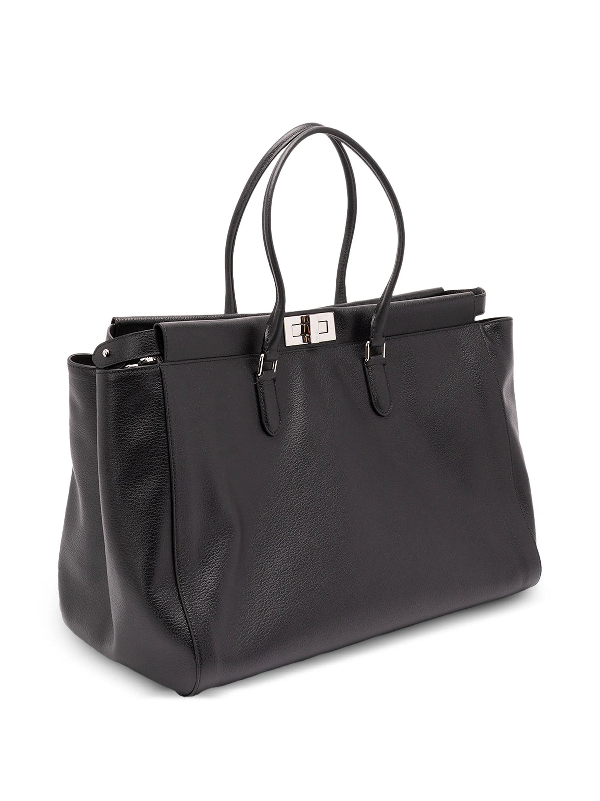 Peekaboo leather tote bag