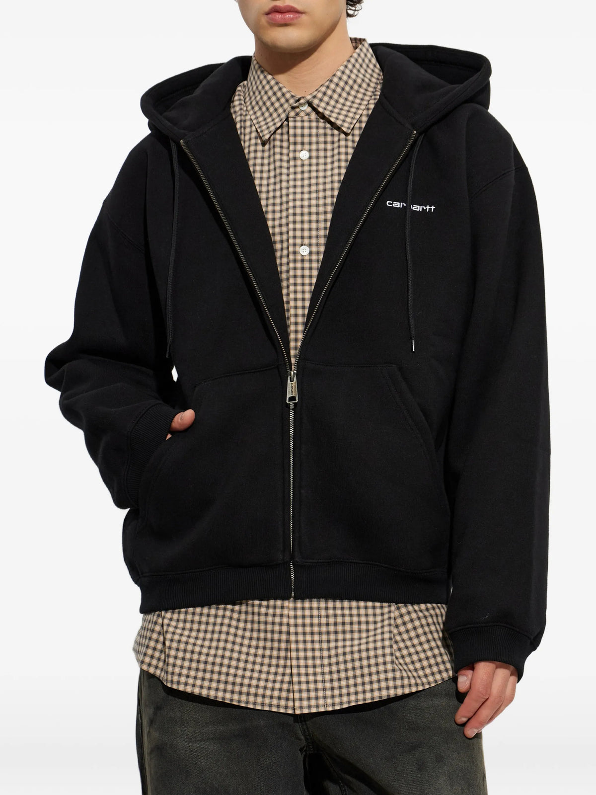 Ebbert logo-embroidered zip-up hoodie
