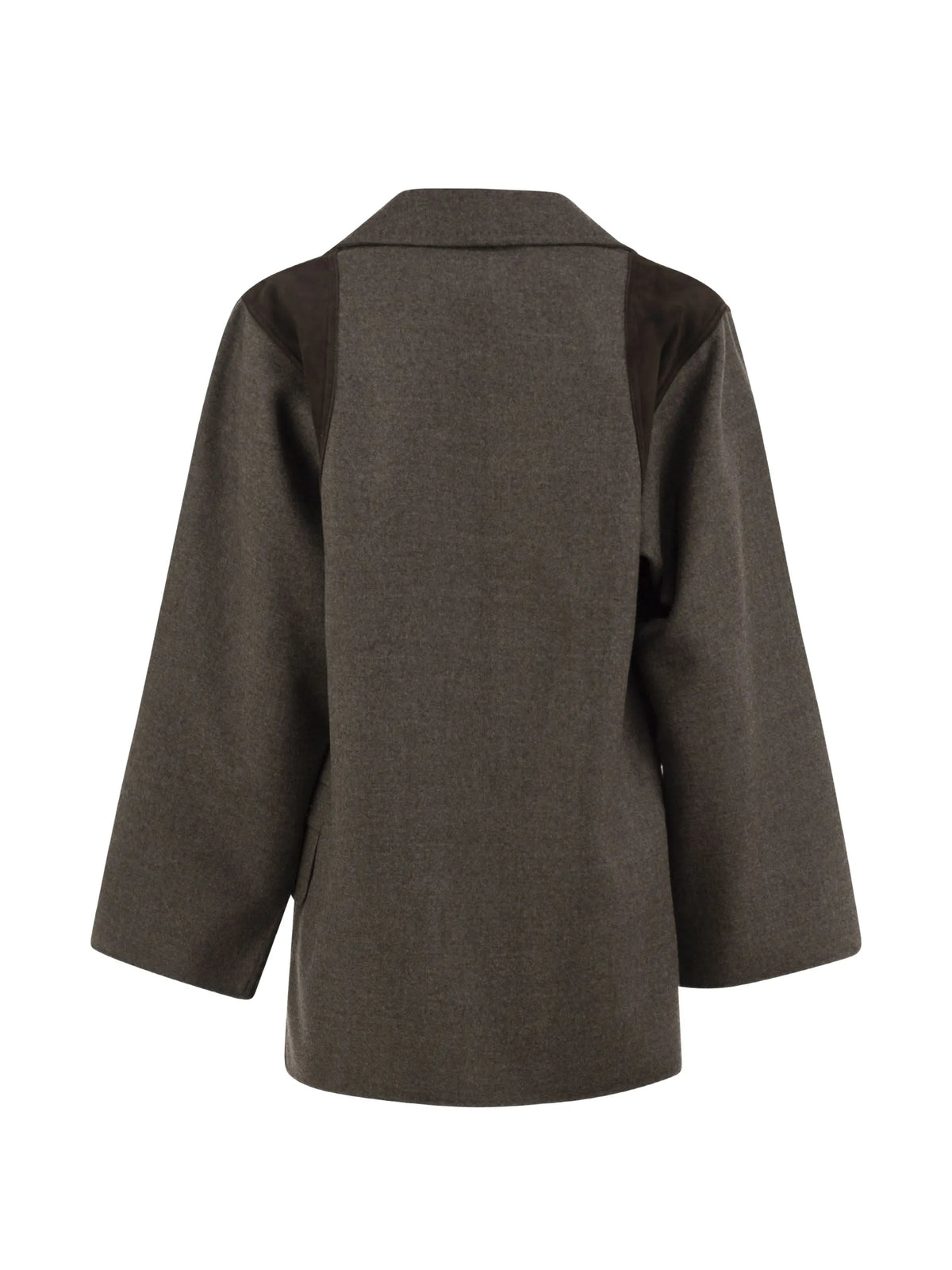 Fenice leather-panelled virgin wool blazer