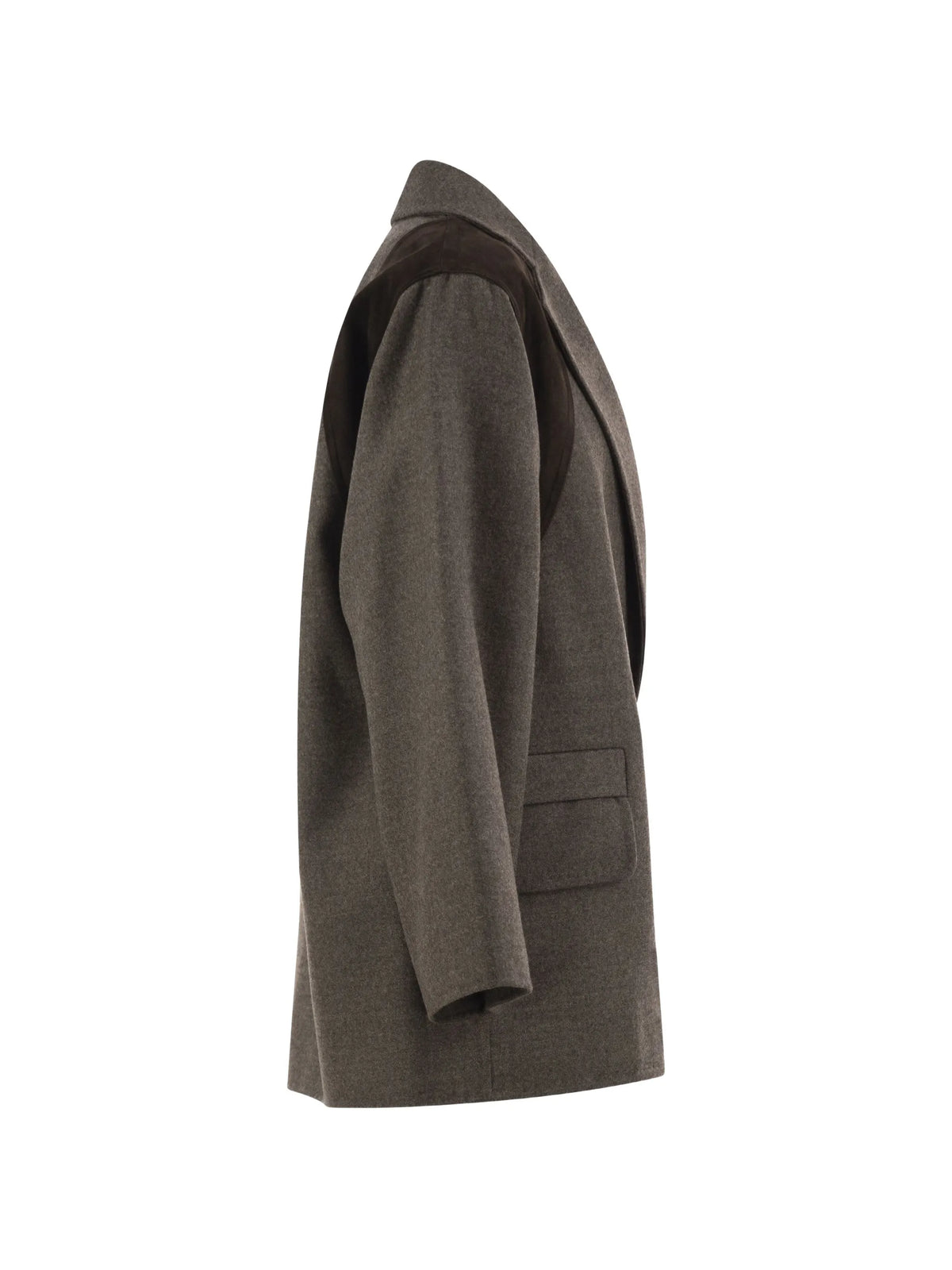 Fenice leather-panelled virgin wool blazer