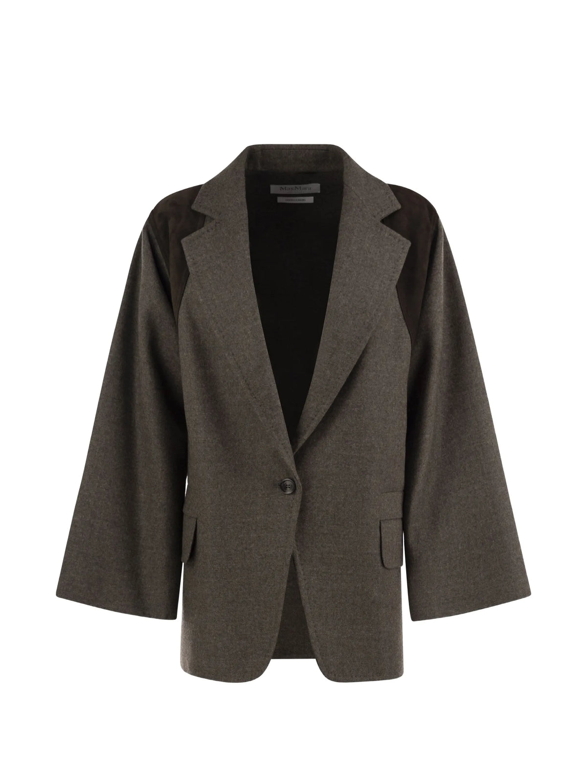 Fenice leather-panelled virgin wool blazer