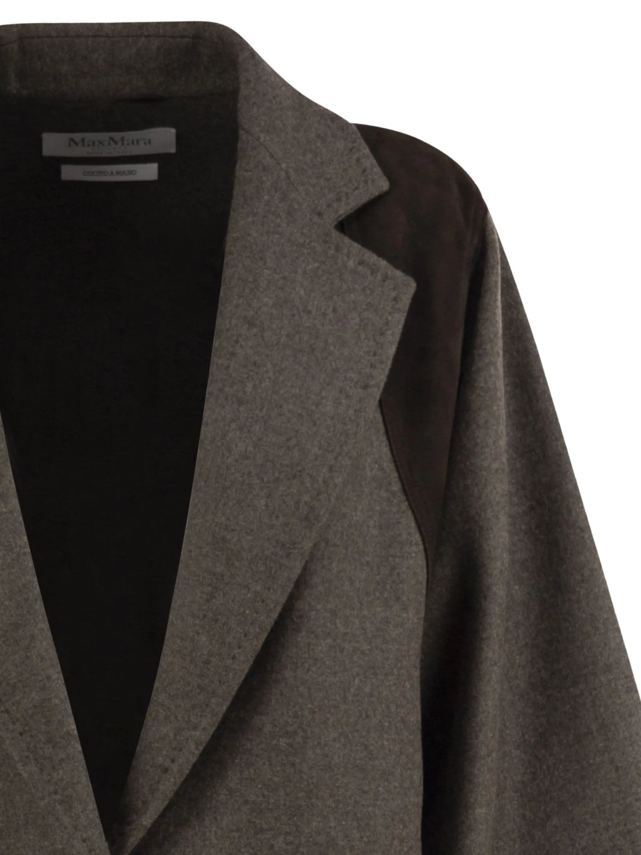 Fenice leather-panelled virgin wool blazer