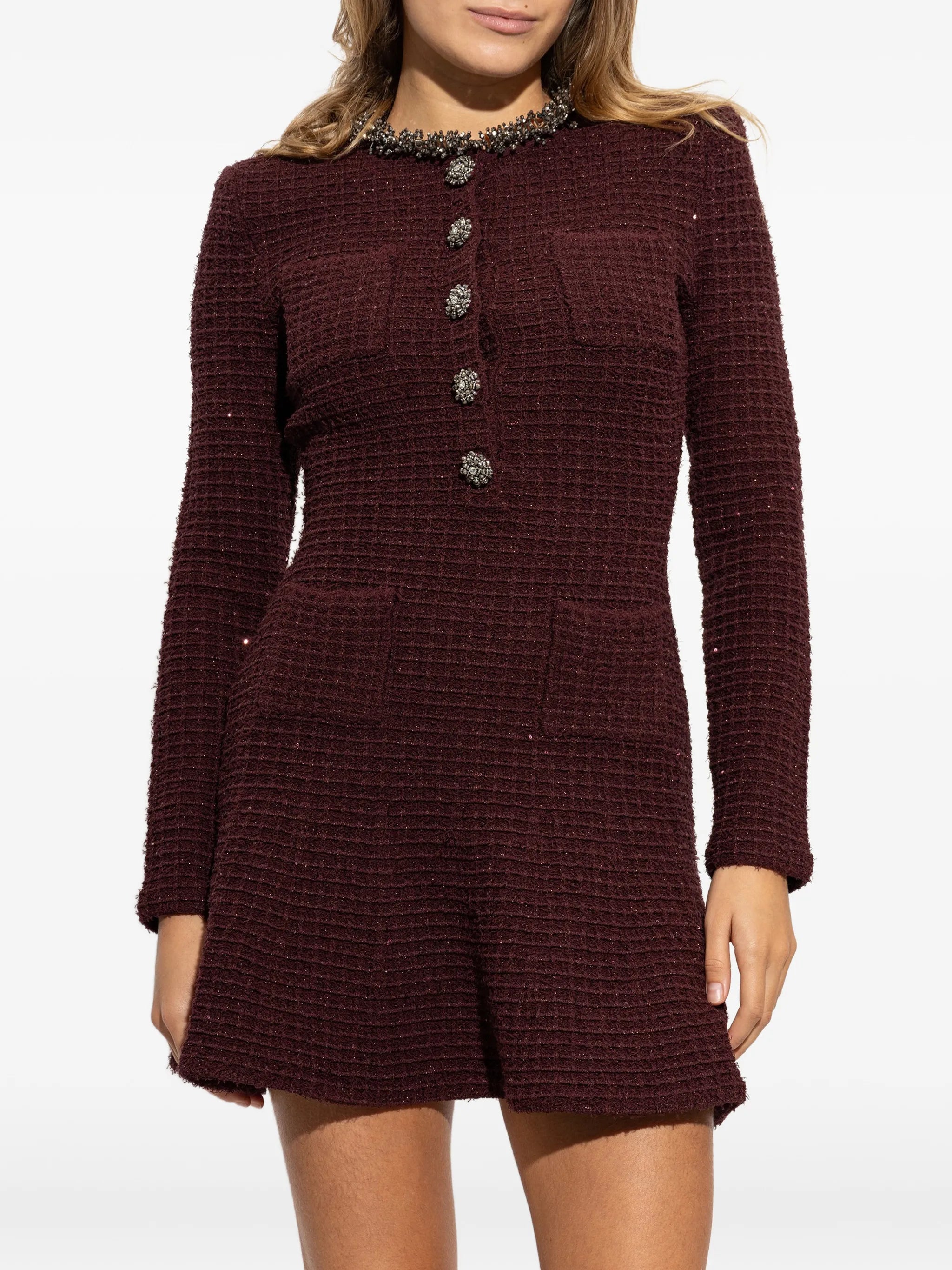 embellished mini dress