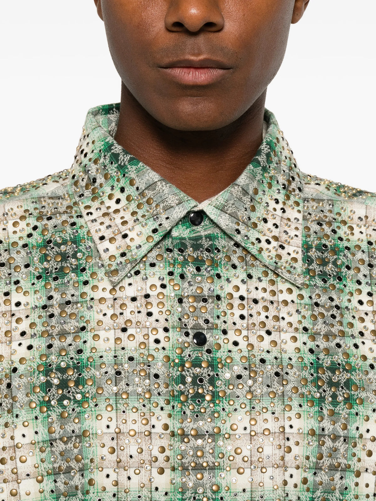crystal oversized western flannel shirt