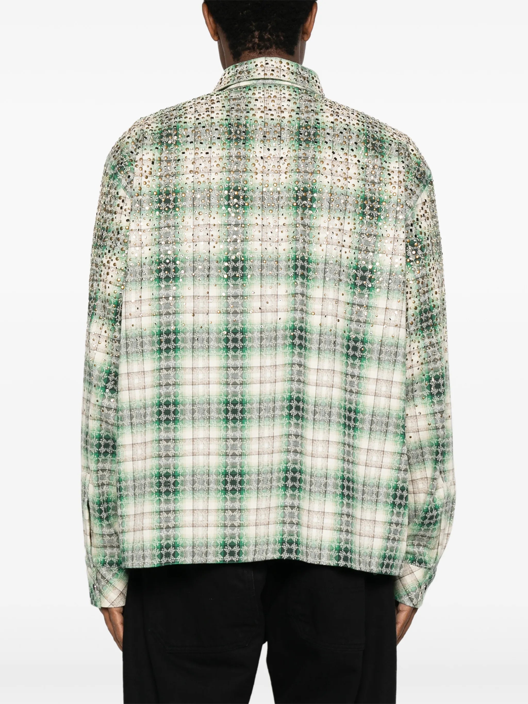 crystal oversized western flannel shirt