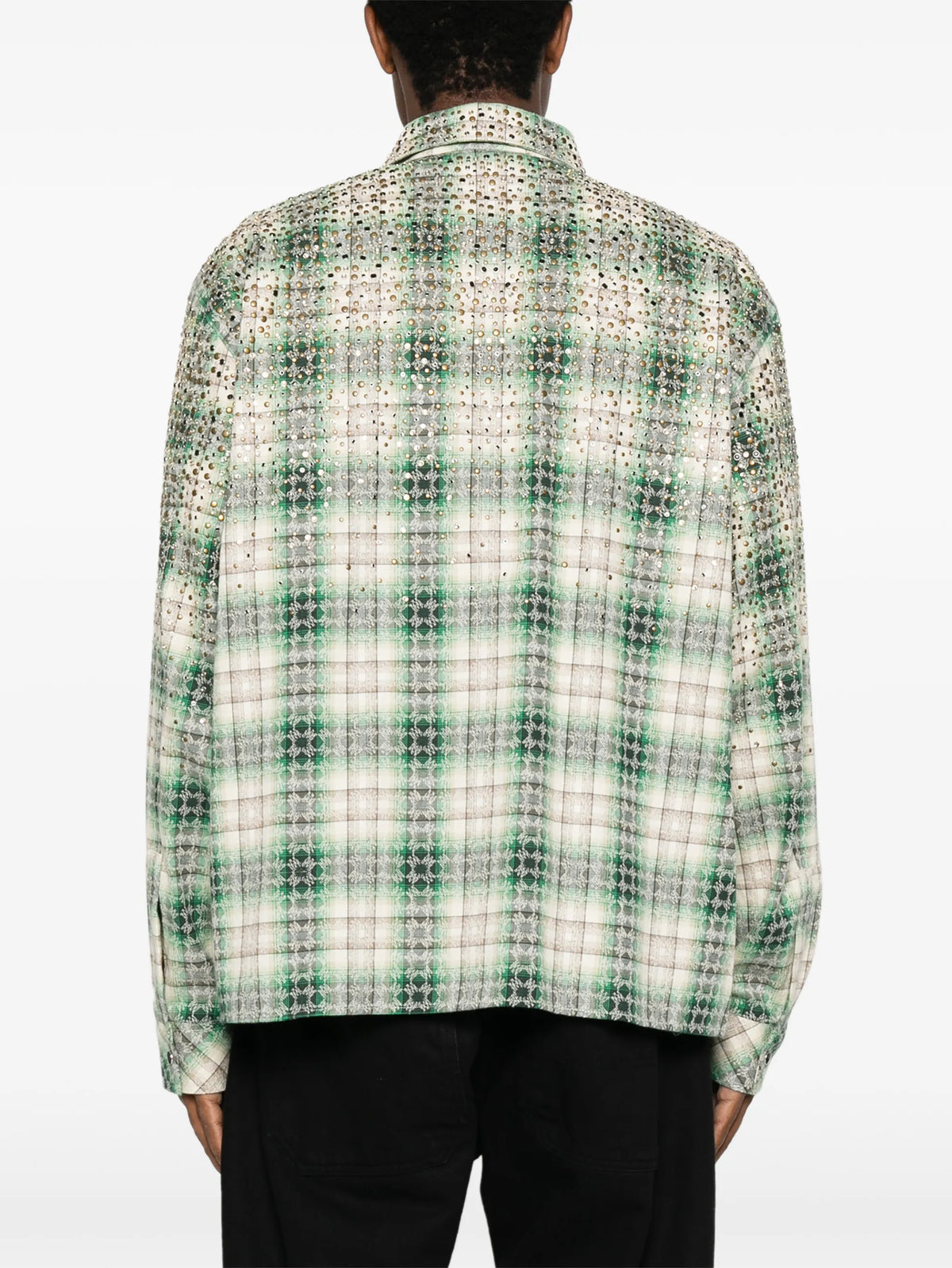 crystal oversized western flannel shirt