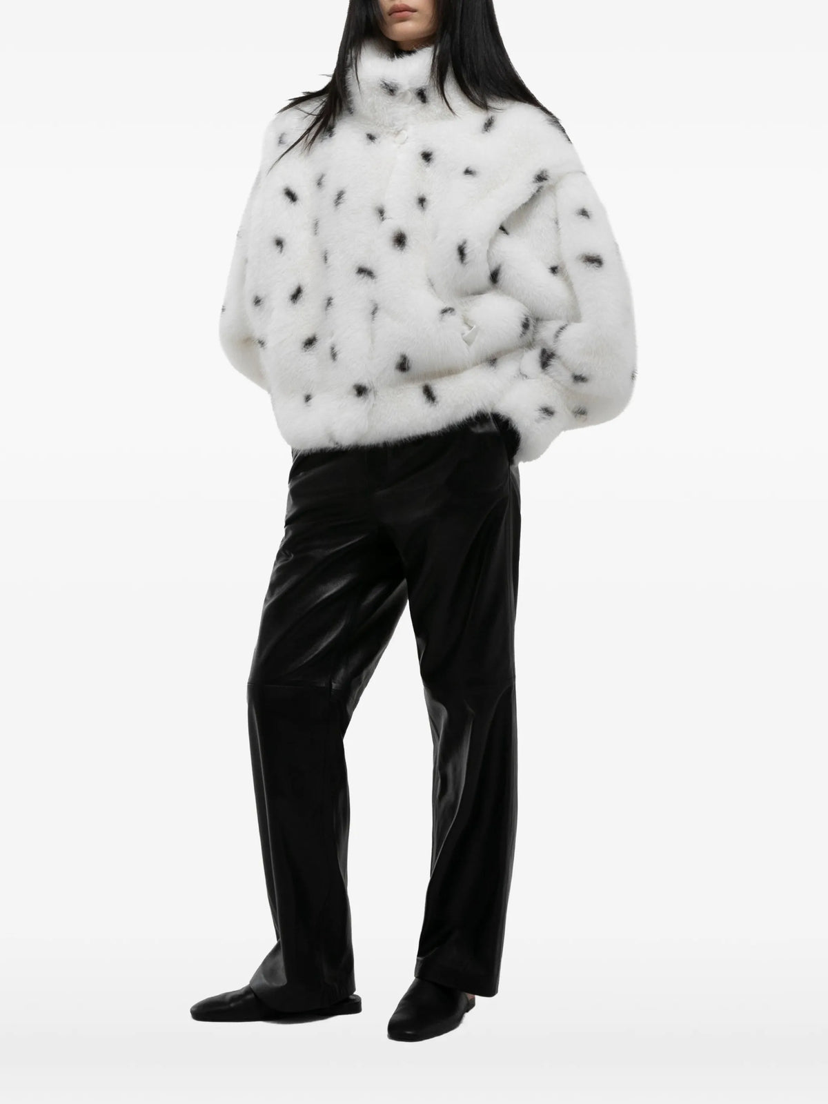Katja dalmatian-print faux-fur jacket