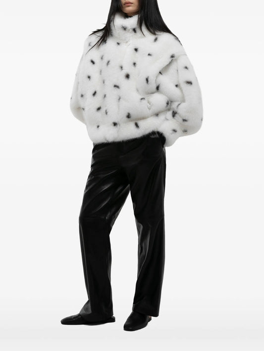 Katja dalmatian-print faux-fur jacket