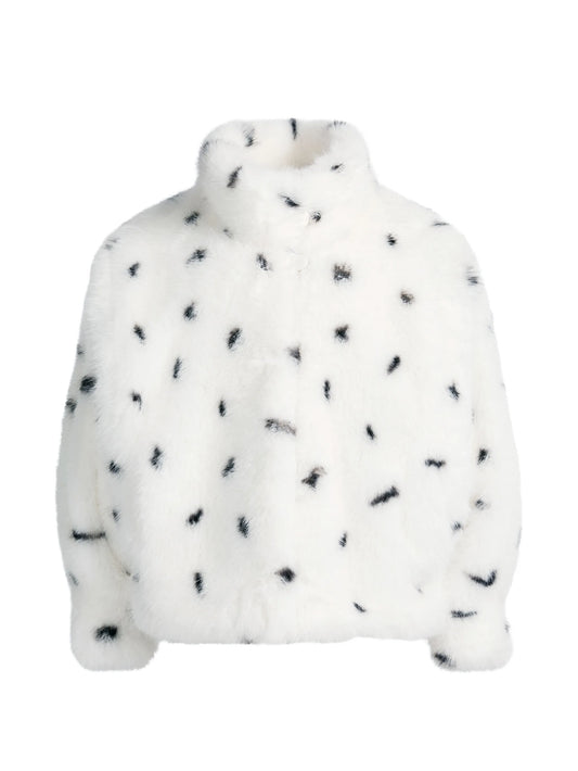Katja dalmatian-print faux-fur jacket