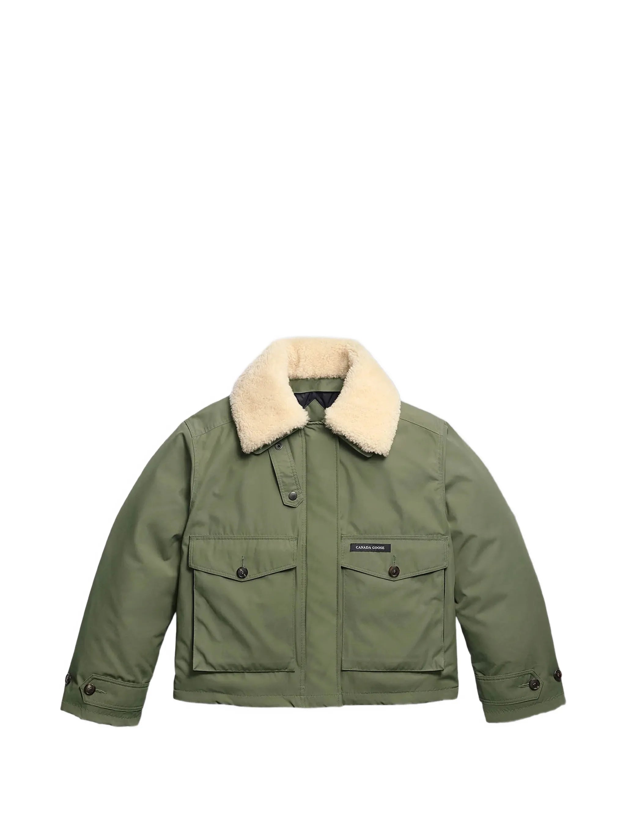 Scout shearling-collar flap-pocket jacket