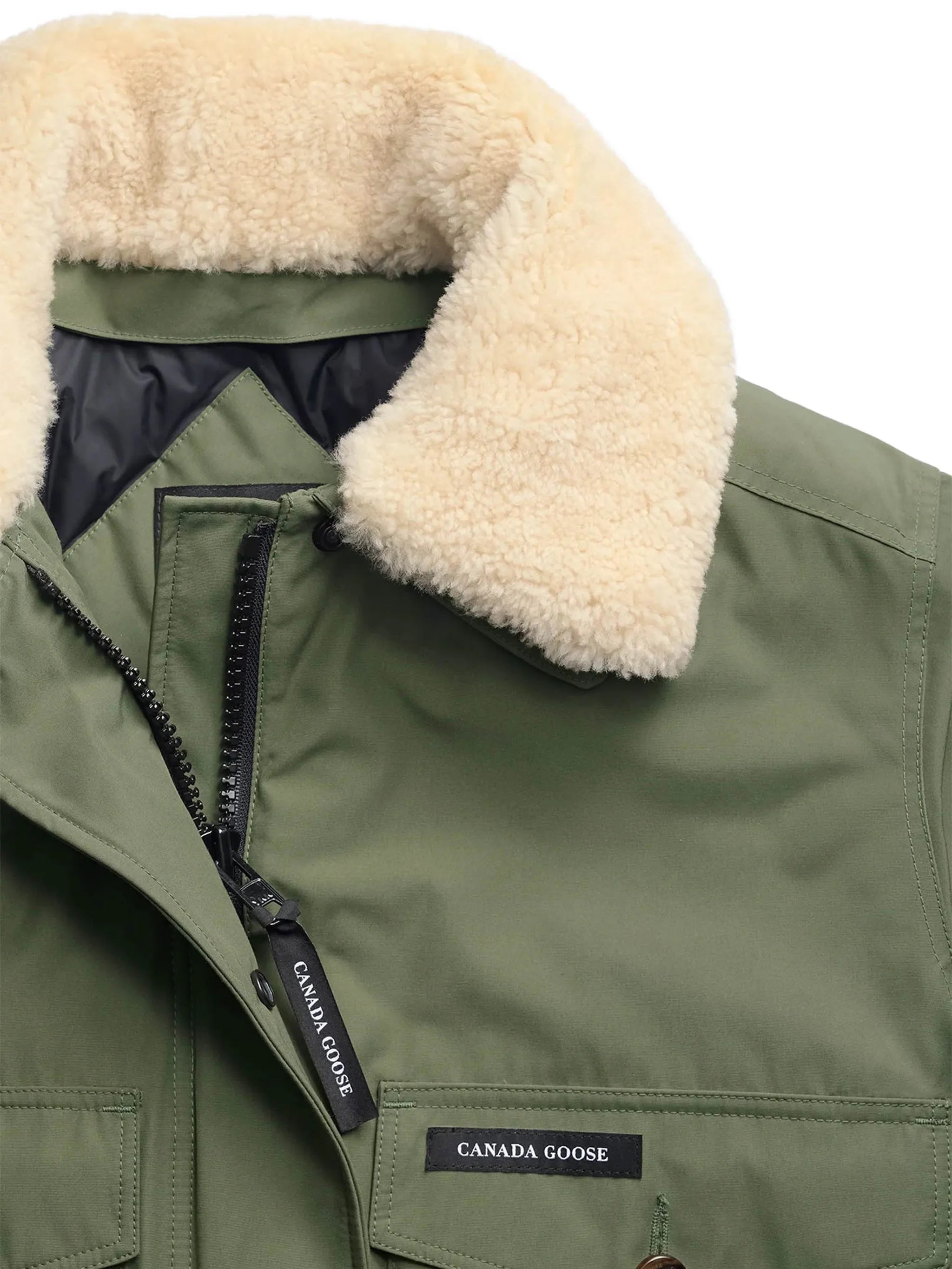 Scout shearling-collar flap-pocket jacket